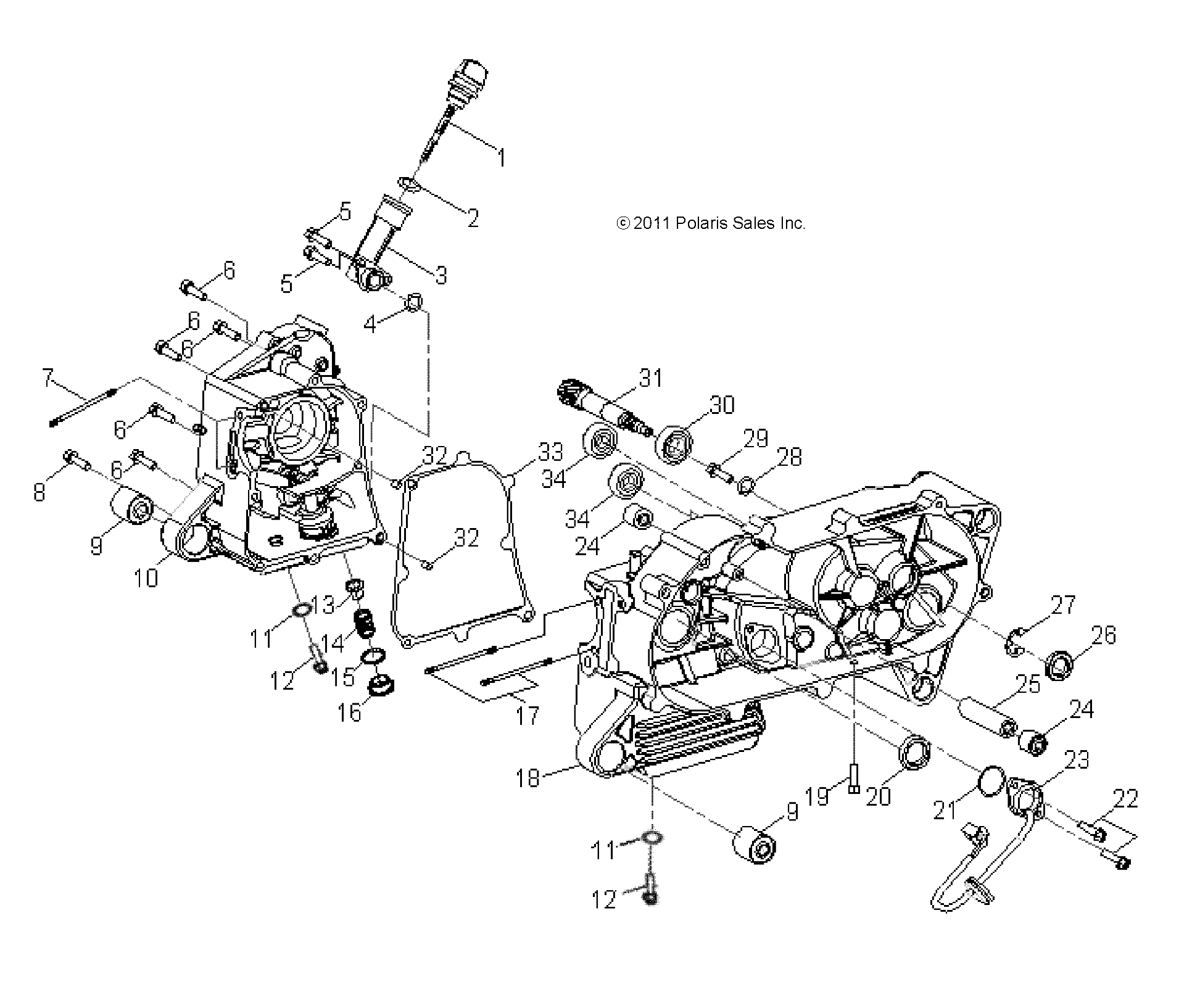 ENGINE, CRANKCASE - A17YAF11A5/N5 (49ATVCRANKCASE12SP90)