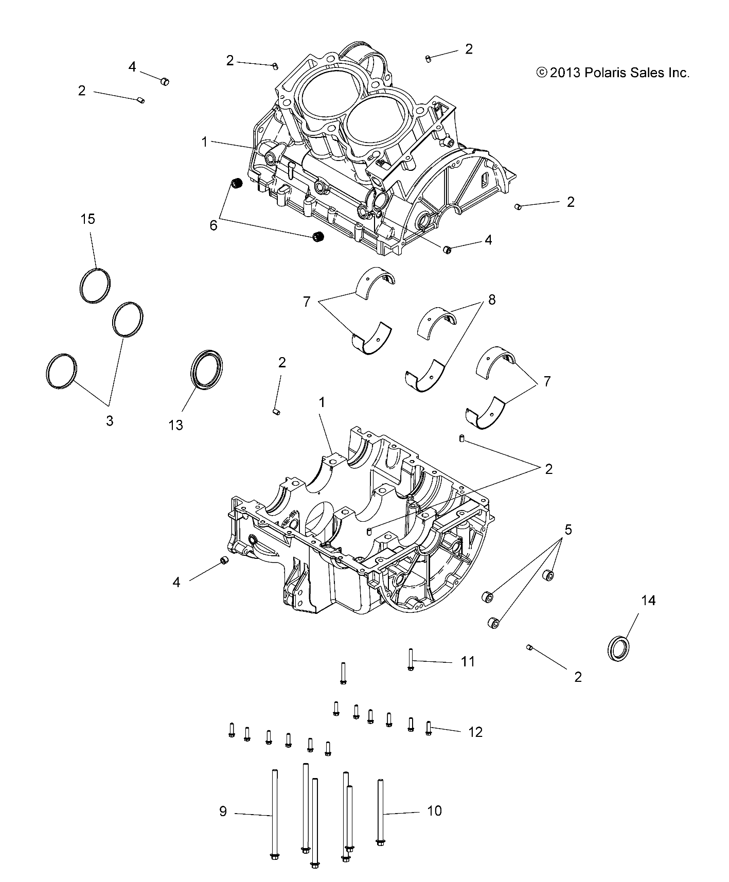 ENGINE, CRANKCASE - A15SVE95AW (49ATVCRANKCASE14SCRAM)