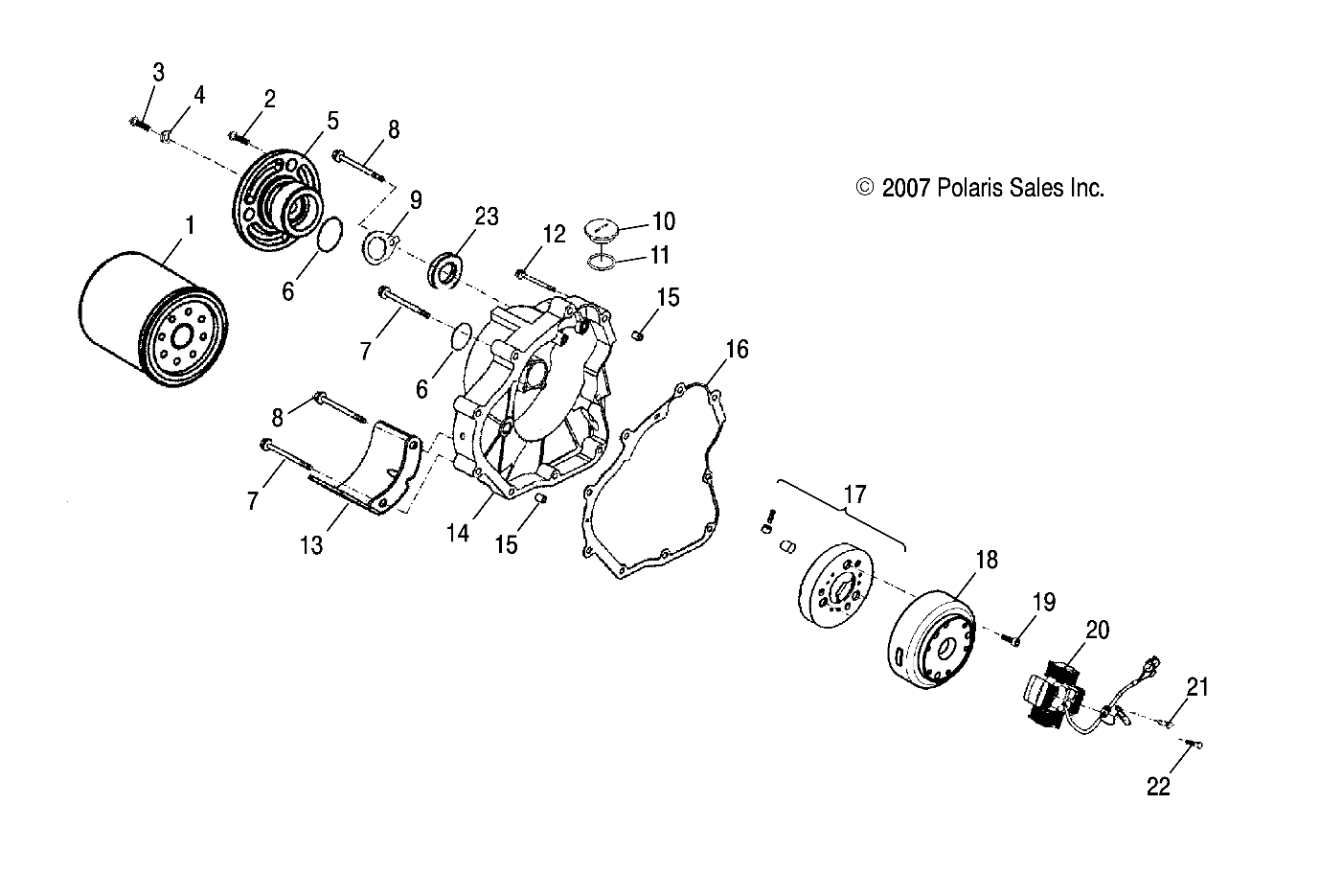 ENGINE, CRANKCASE COVER, RH - A08PB20EB (49ATVCRANKCASECVRRH08PHX)