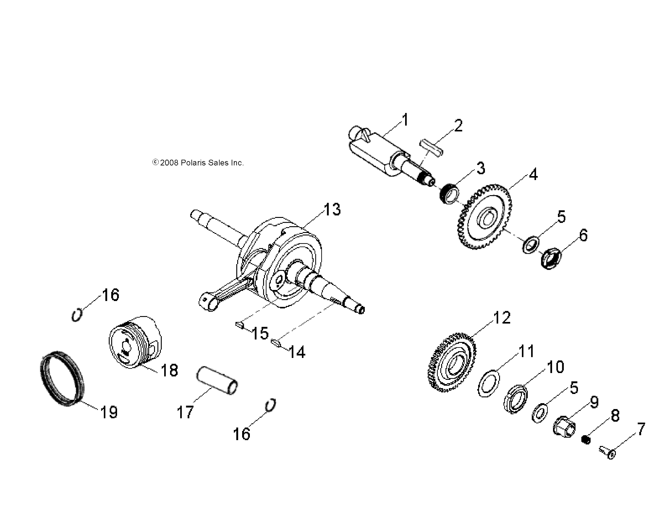 ENGINE, CRANKSHAFT and PISTON - A12PB20AF (49ATVCRANKSHAFT07PHX)