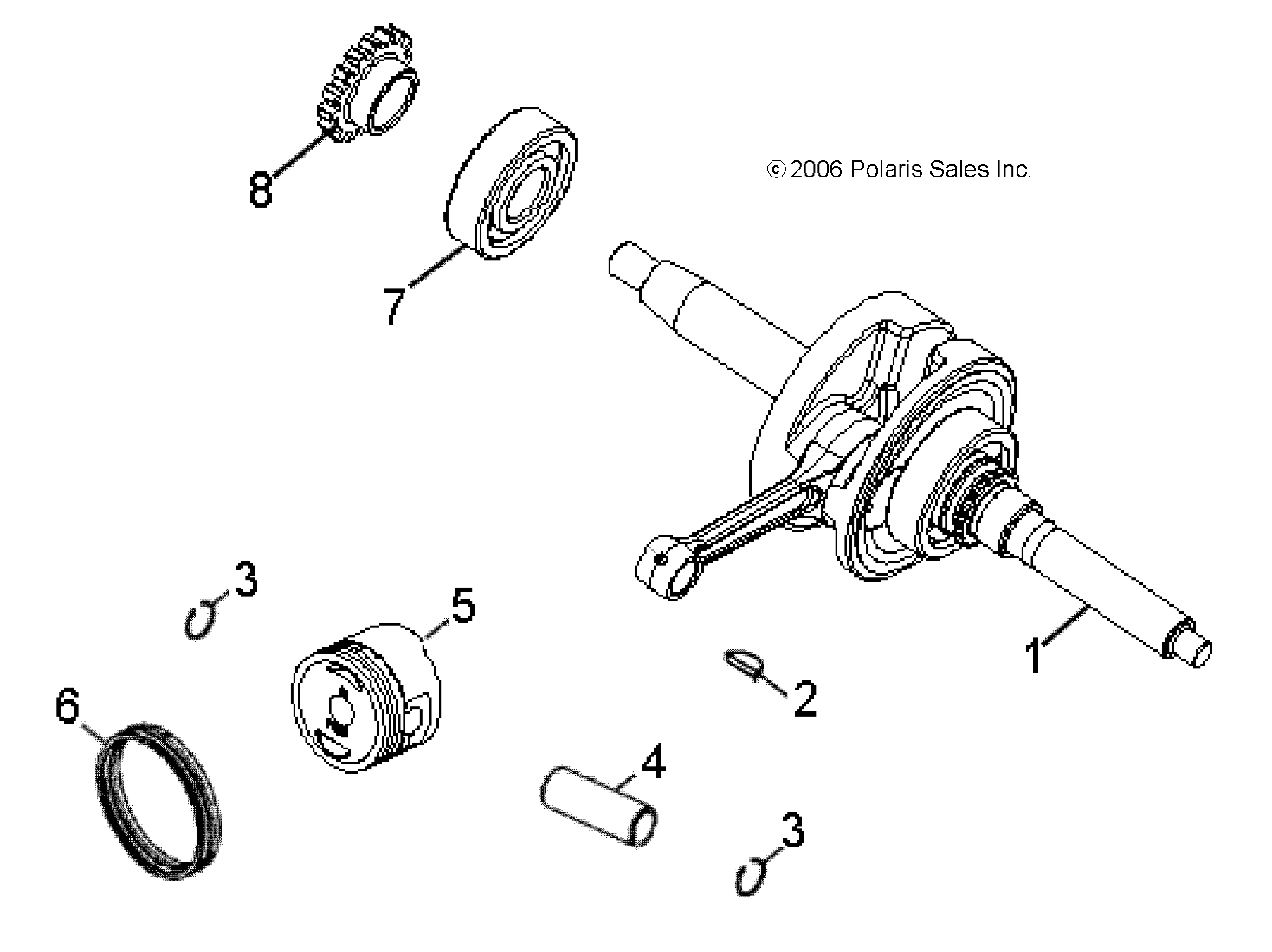 ENGINE, CRANKSHAFT and PISTON - A15YAK05AD/AF (49ATVCRANKSHAFT07PRED50)