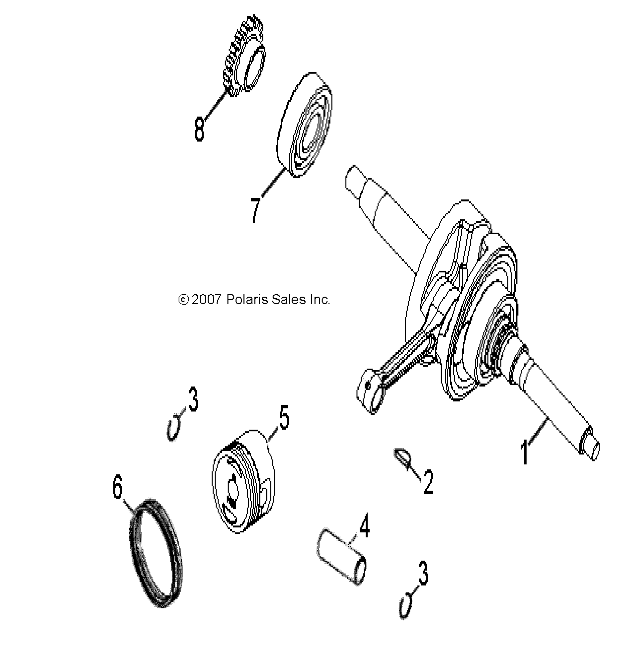 ENGINE, CRANKSHAFT and PISTON - A09KA09AB/AD (49ATVCRANKSHAFT08OUT90)