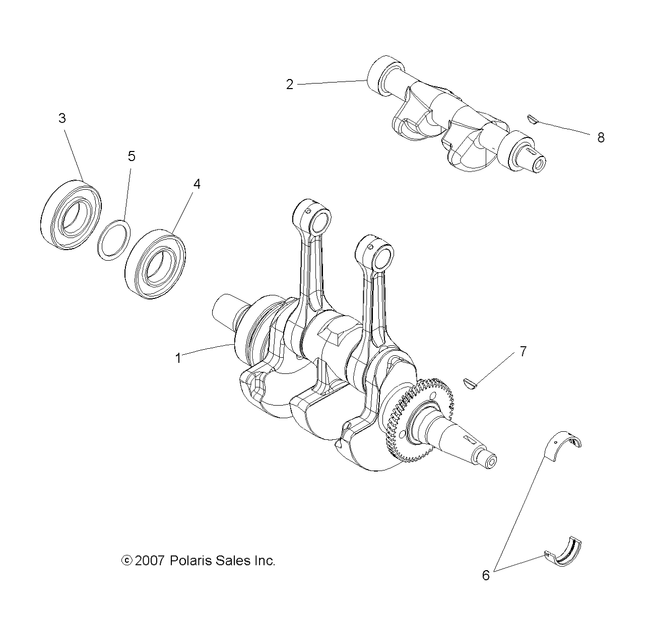 ENGINE, CRANKSHAFT and BALANCE SHAFT - A08DN76FC (49ATVCRANKSHAFT08SP800EFI)