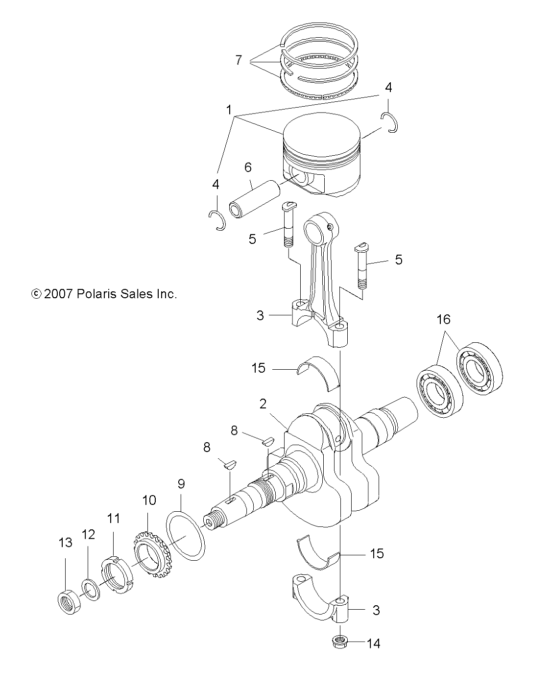 ENGINE, CRANKSHAFT and PISTON - A10EA32AA (49ATVCRANKSHAFT08TB)