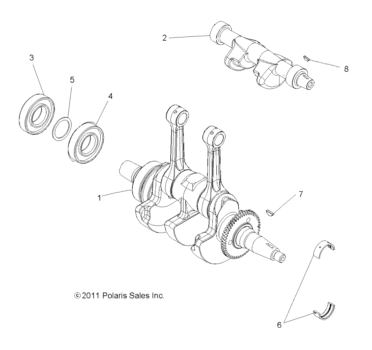 ENGINE, CRANKSHAFT and BALANCE SHAFT - A15S6A76FA (49ATVCRANKSHAFT12SP6X6)