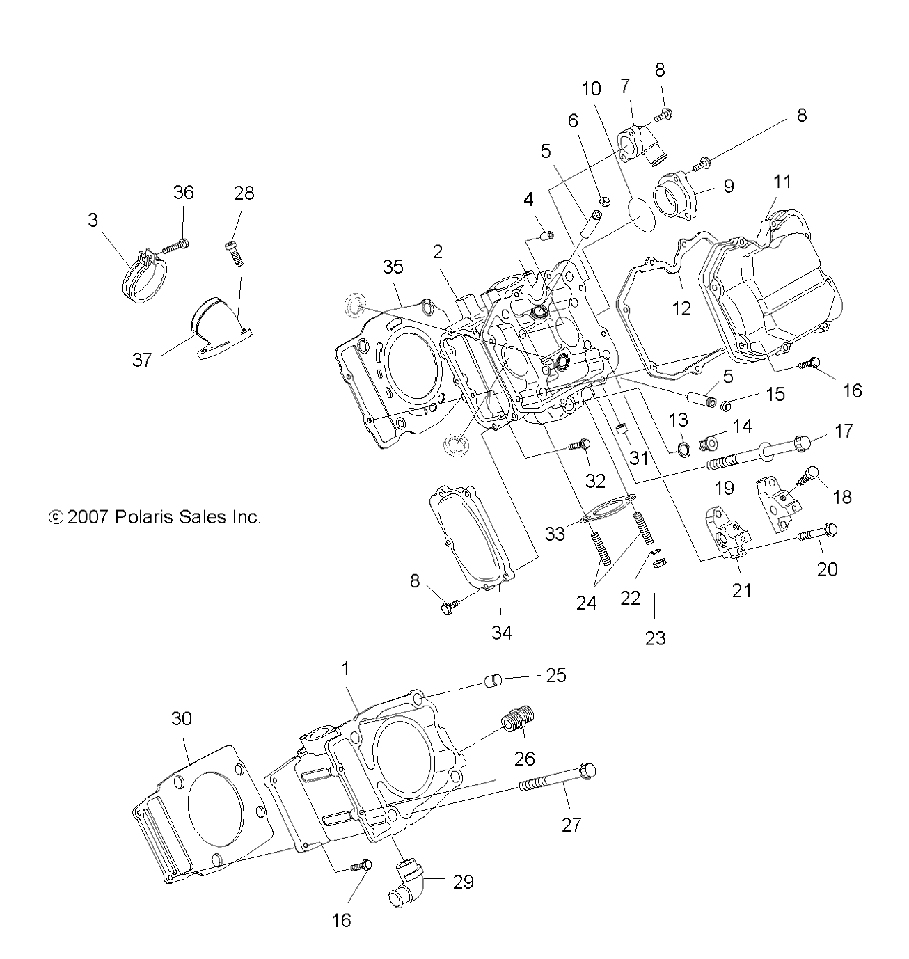 ENGINE, CYLINDER and HEAD - A10DH50FX (49ATVCYLINDER08SP500)