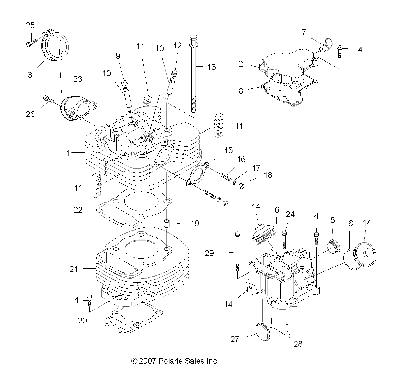 ENGINE, CYLINDER and HEAD - A10NA32FA (49ATVCYLINDER08TB)