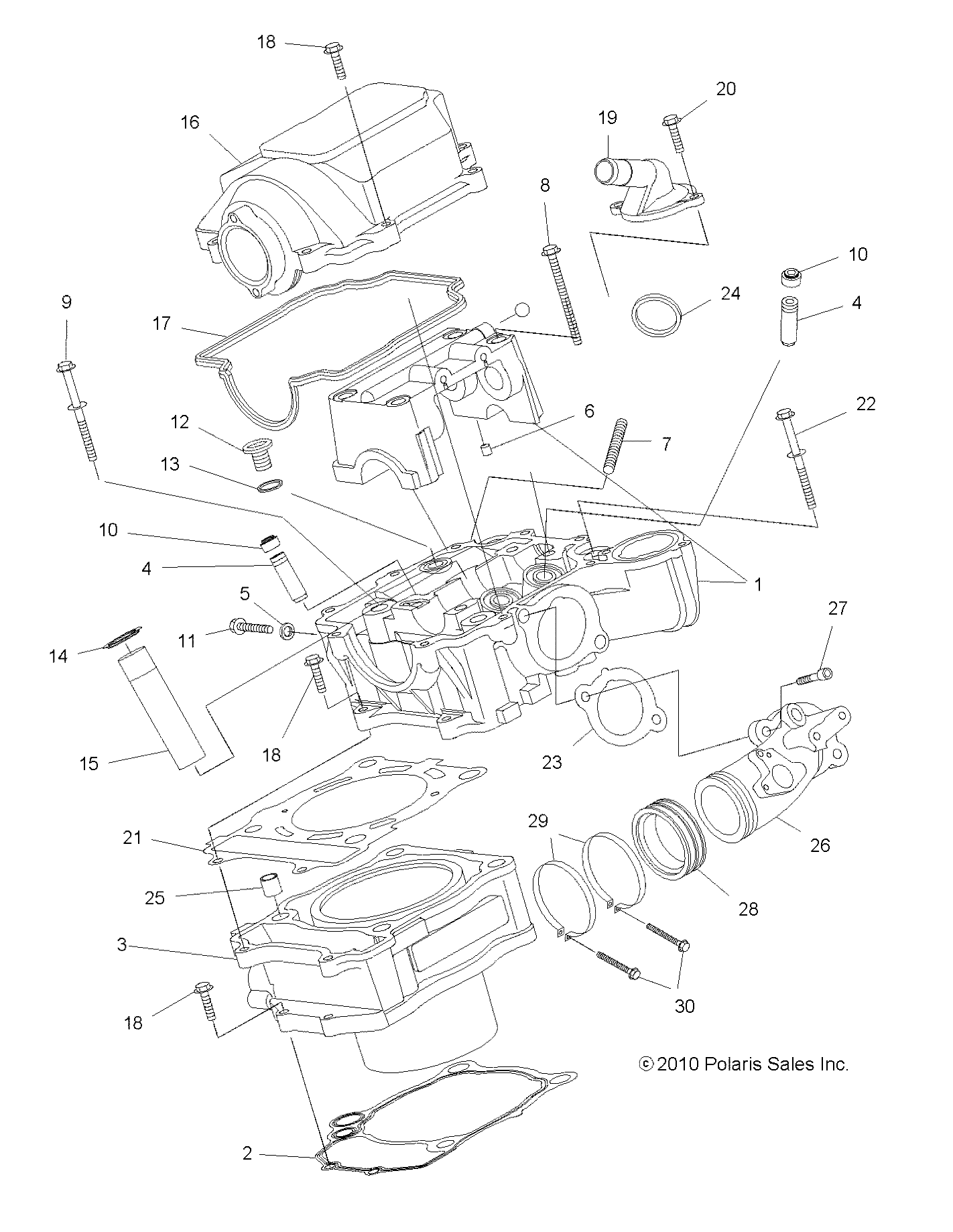 ENGINE, CYLINDER - A11DX55FL (49ATVCYLINDER11SPXP550)