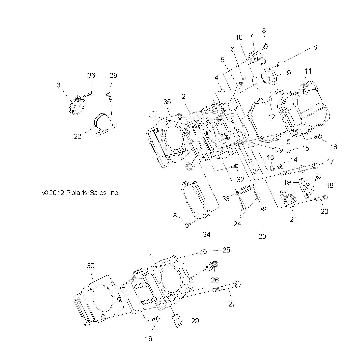 ENGINE, CYLINDER and HEAD - A12MH50AD/AO/AQ/AX/AZ (49ATVCYLINDER12SP500F)