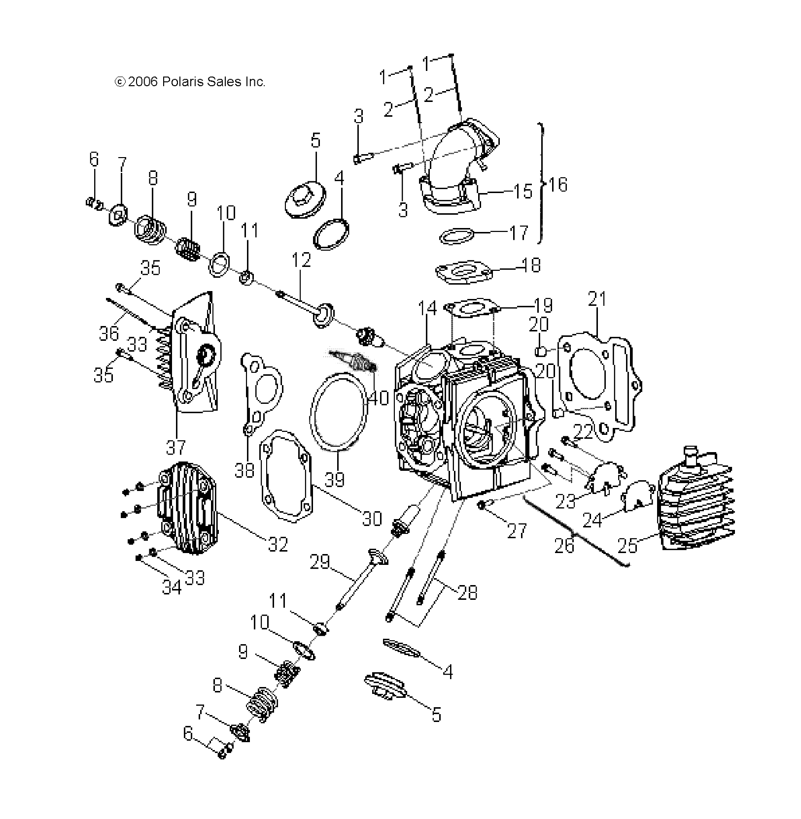 ENGINE, CYLINDER HEAD - A07KA09AA/AB/AD (49ATVCYLINDERHD07OTLW90)