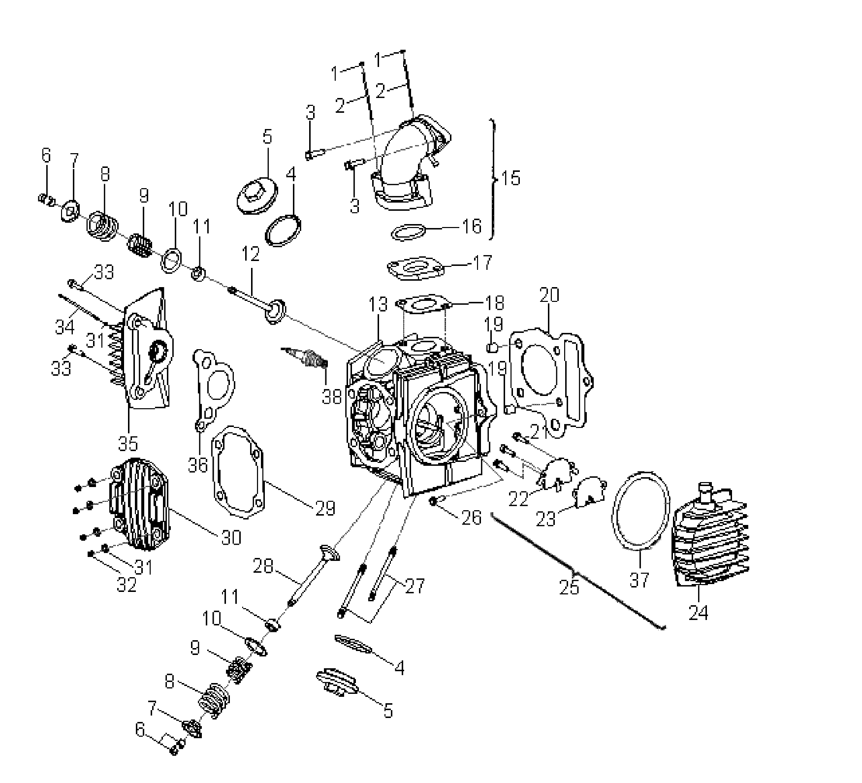 ENGINE, CYLINDER HEAD - A08KA05AB/AD (49ATVCYLINDERHD08OUT50)