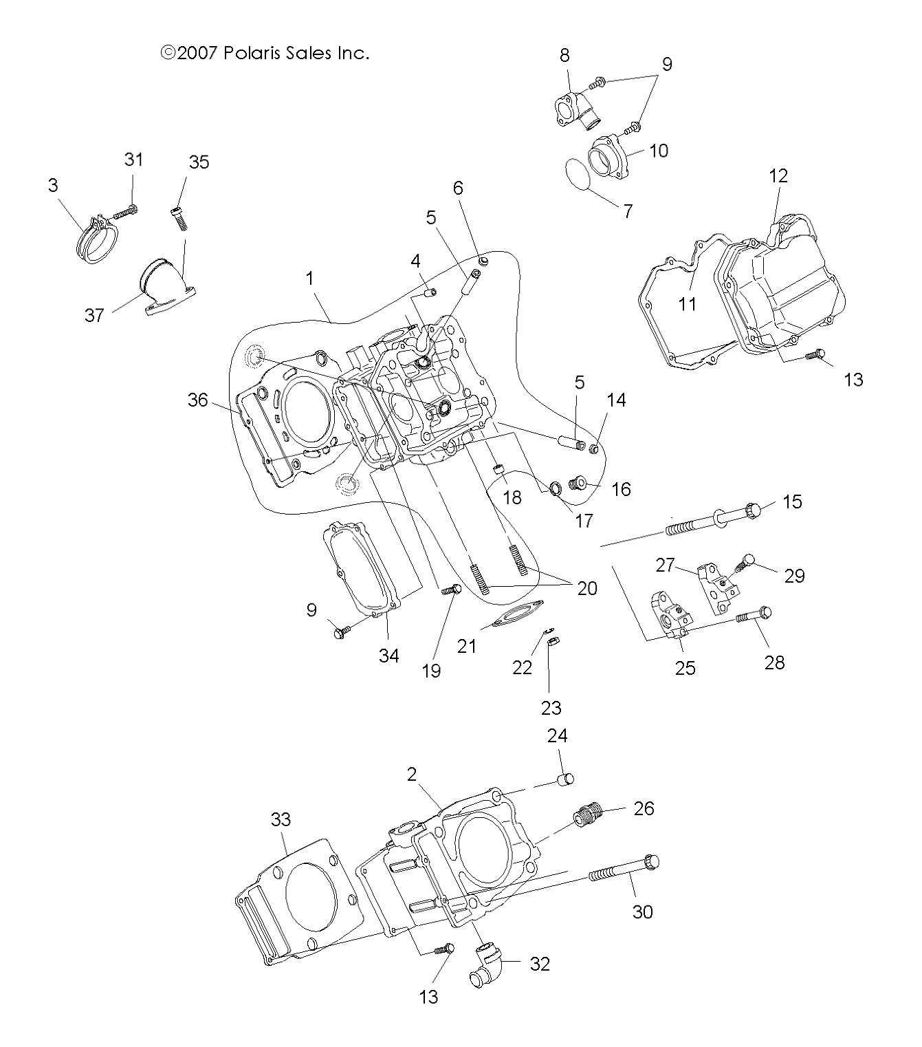 ENGINE, CYLINDER and HEAD - A08BG50FA (49ATVCYLINDERHD08SCRAM)