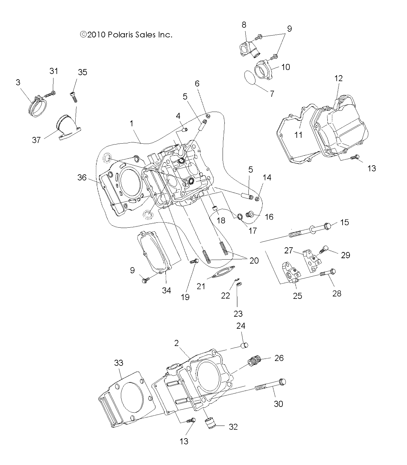 ENGINE, CYLINDER and HEAD - A11NG50AA (49ATVCYLINDERHD11SCRAM)