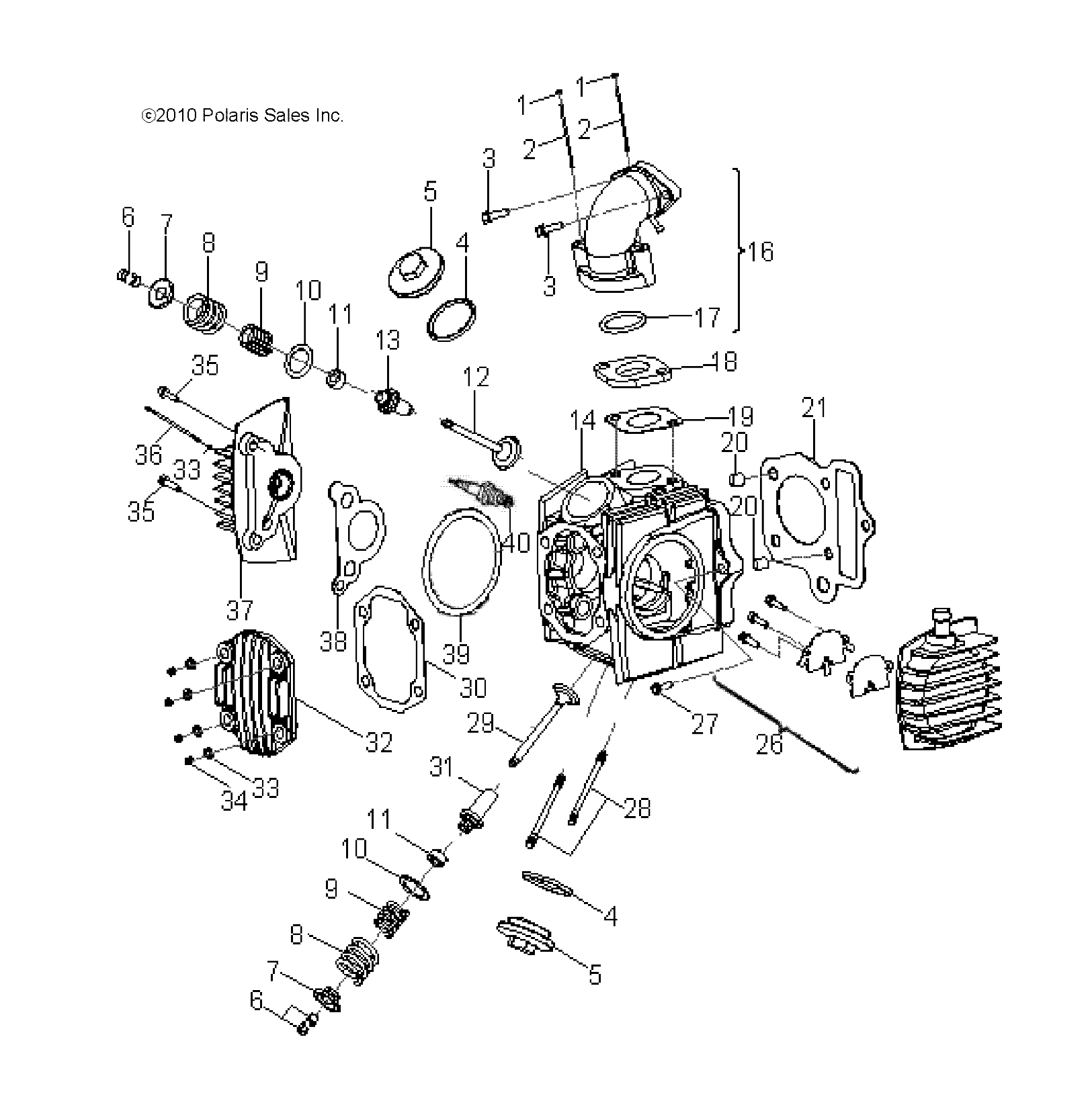 ENGINE, CYLINDER HEAD - A17YAK05A4/A6 (49ATVCYLINDERHD11SP90)