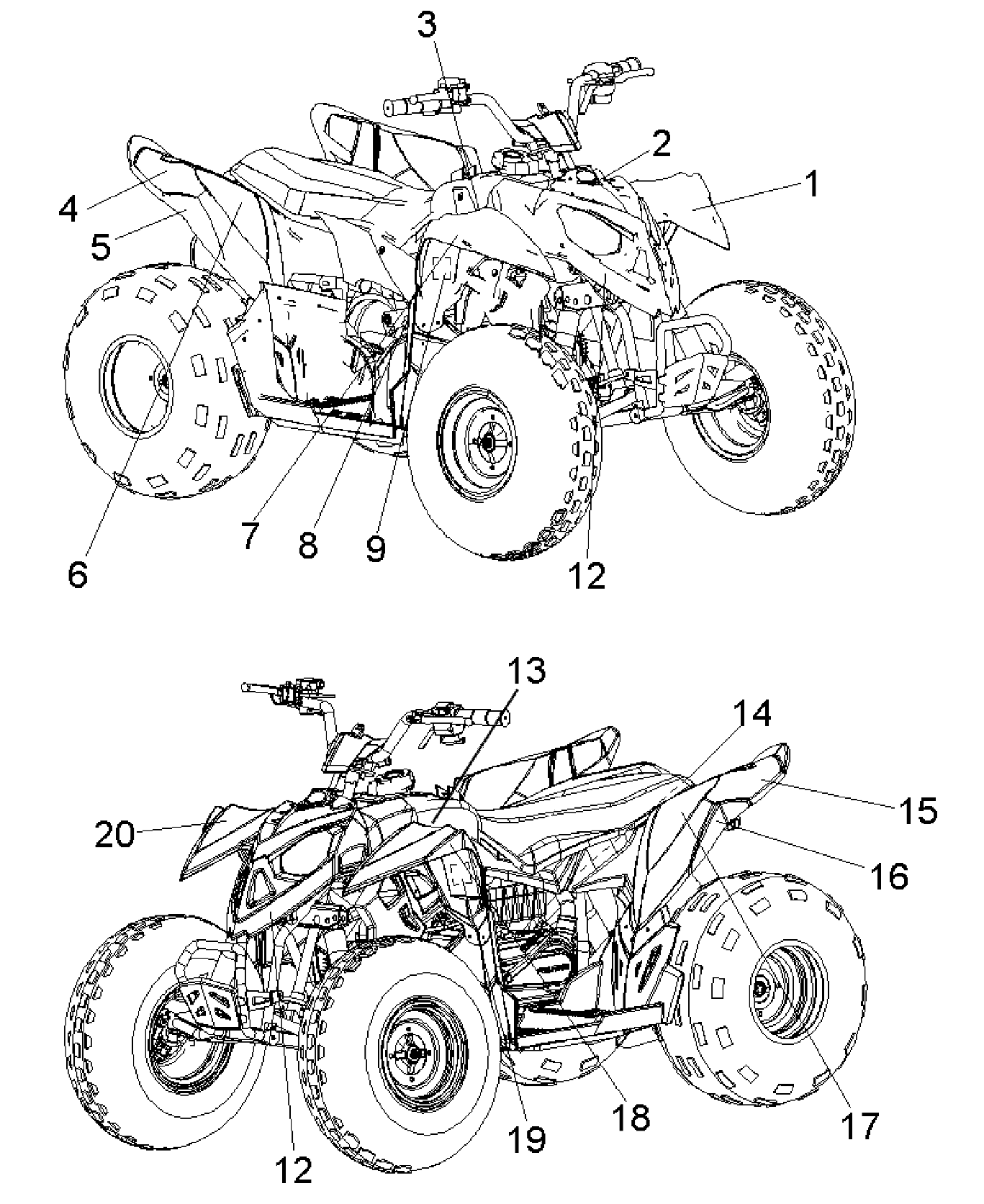 DECALS - A07KA09AA/AB/AD (49ATVDECAL07OUT90)