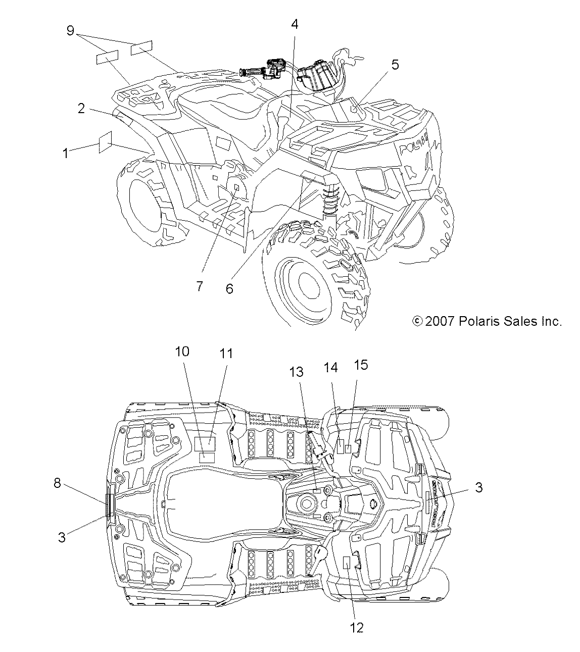 BODY, DECALS - A09LB27AA (49ATVDECAL08HAWKINTL)