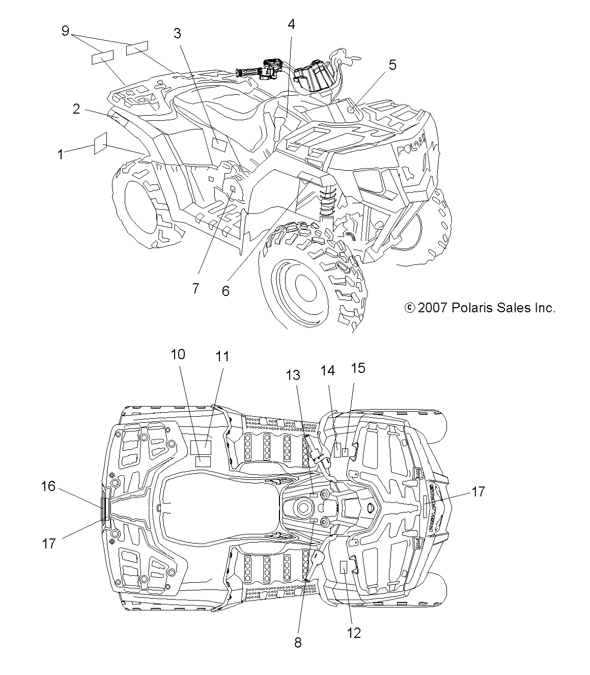 BODY, DECALS - A08LH27AW/AX/AZ (49ATVDECAL08SP300)