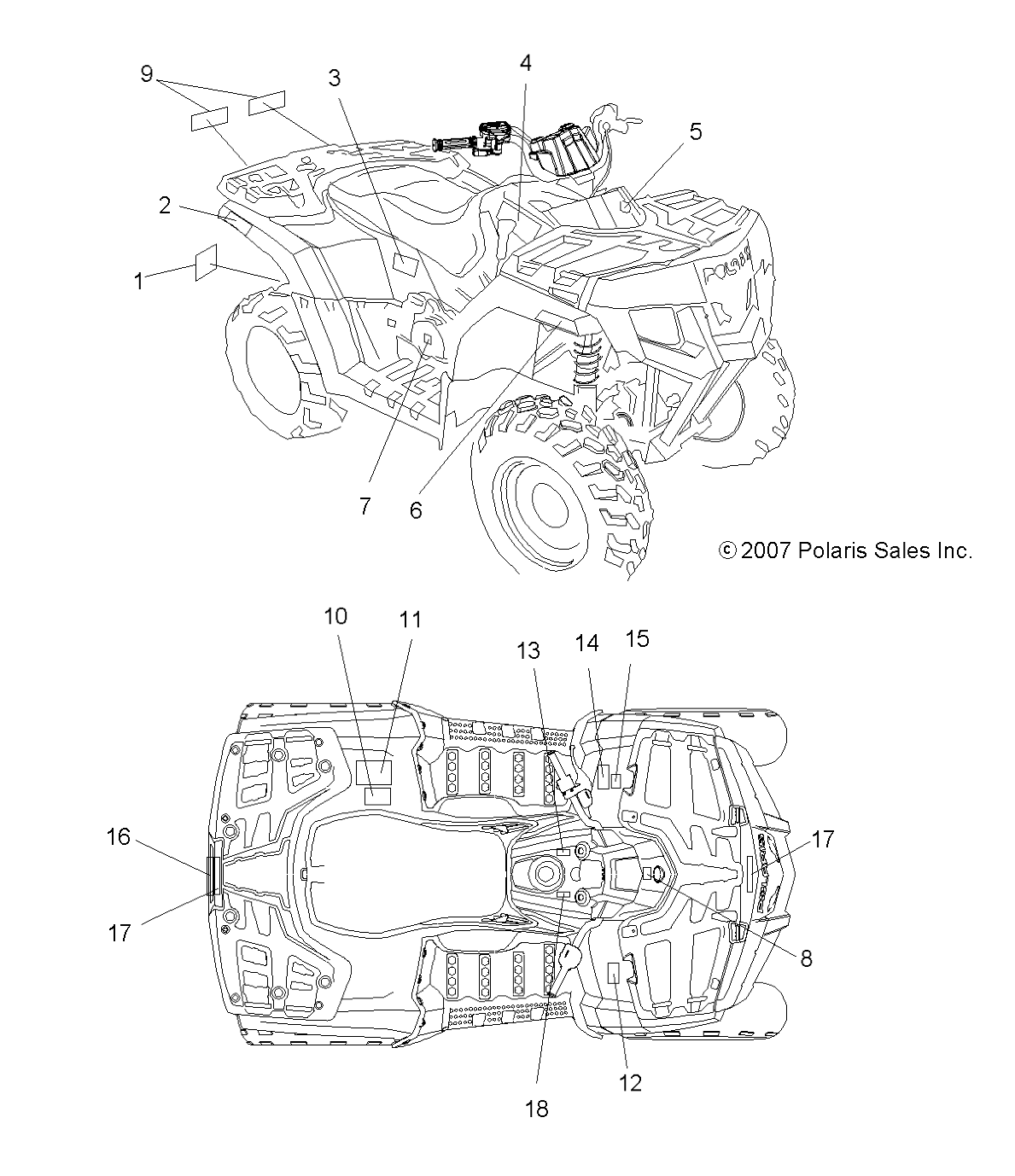 BODY, DECALS - A08LH46AQ/AX/AZ (49ATVDECAL08SP400)