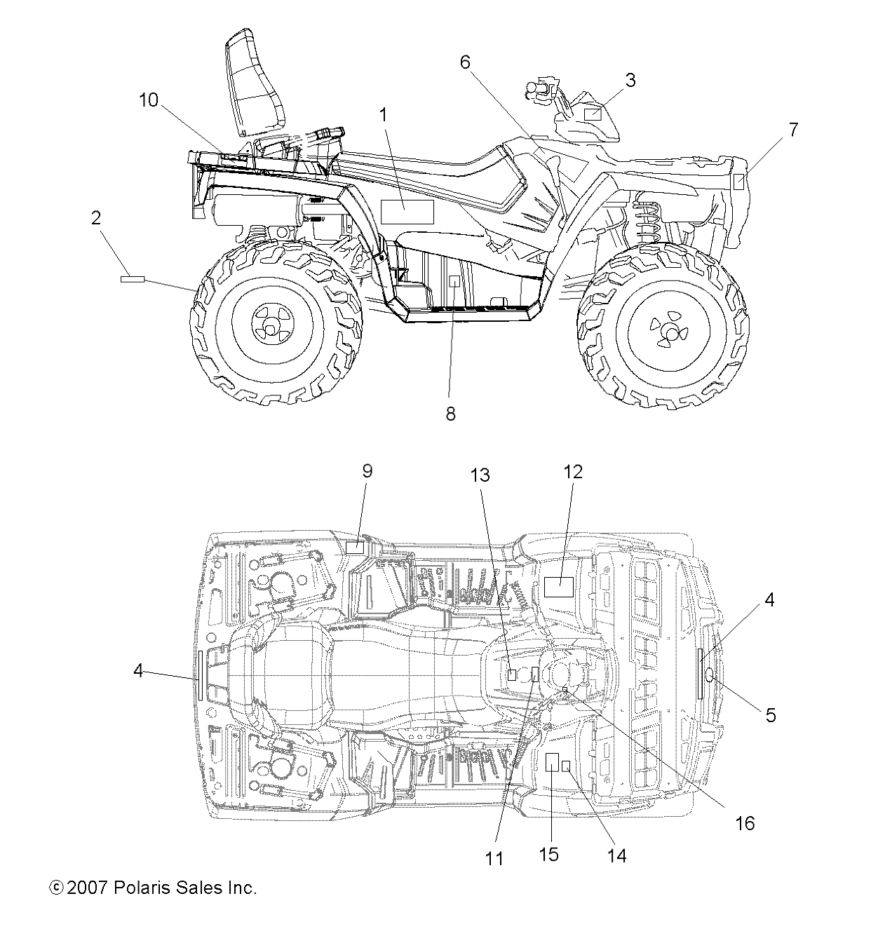 BODY, DECALS - A08DN50AF/AS/AW/AZ (49ATVDECAL08SPTRG500)