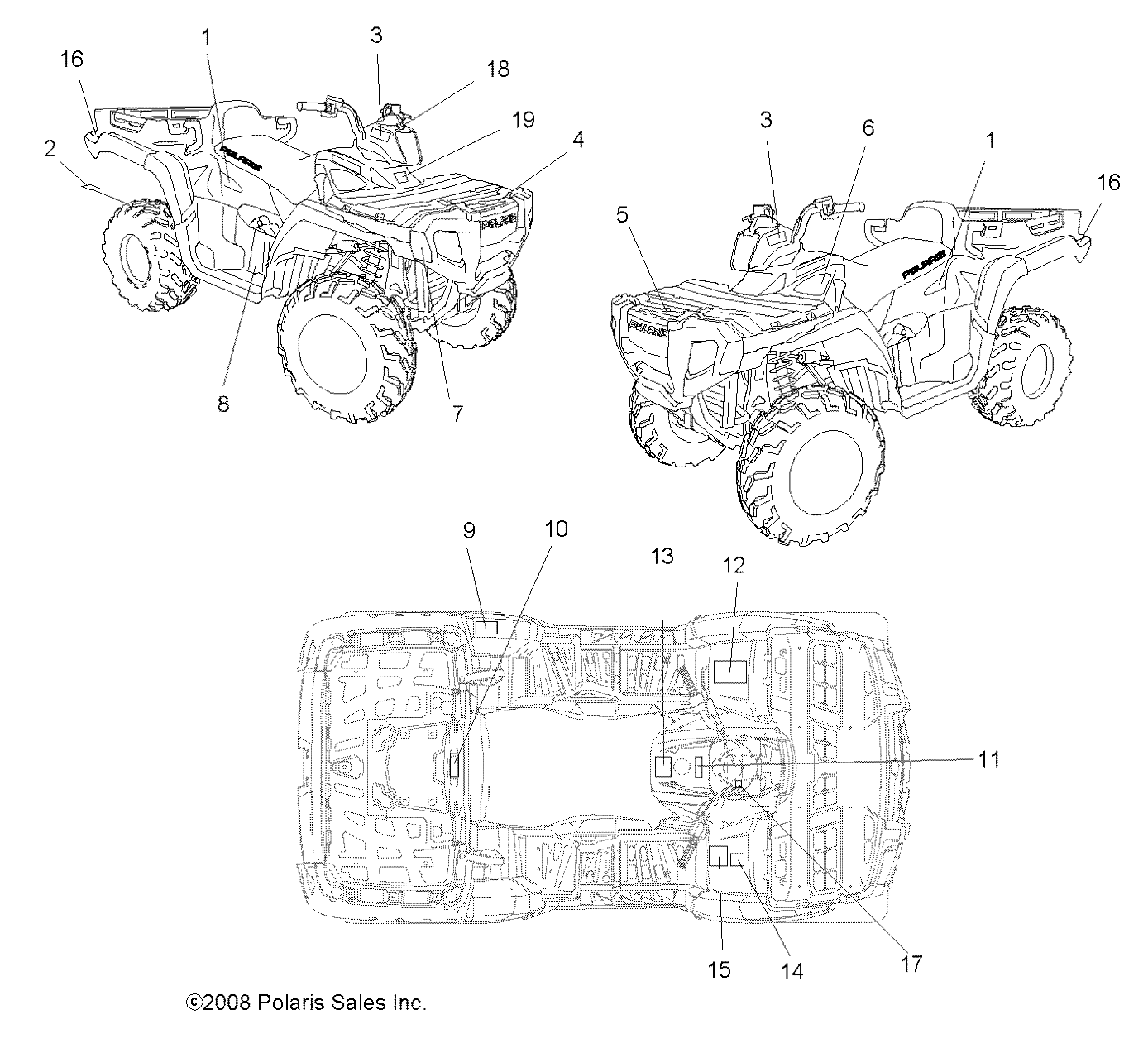 BODY, DECALS - A08TN50AT/AX/AZ (49ATVDECAL08SPX25)