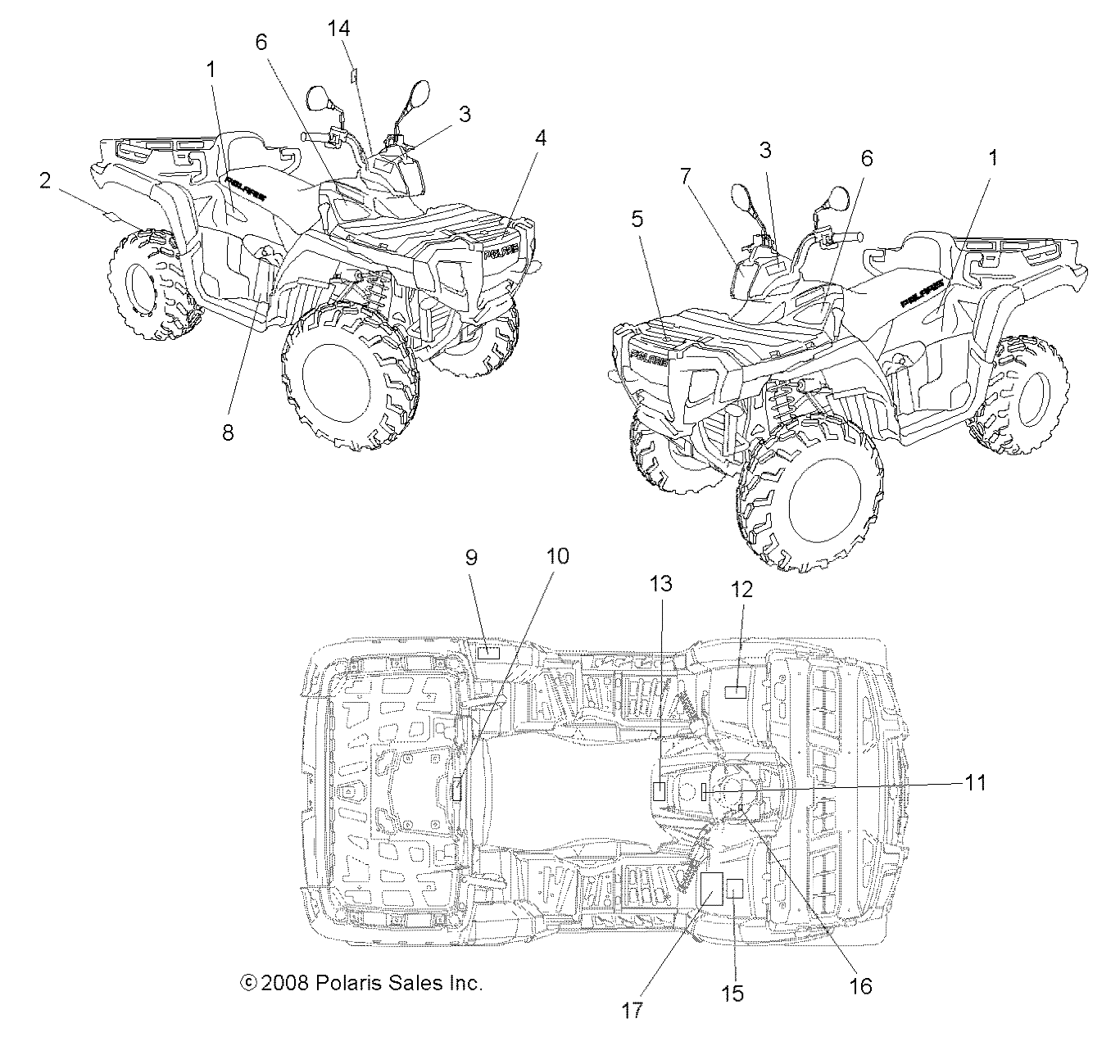 BODY, DECALS - A08TN50EA (49ATVDECAL08X2500QUAD)