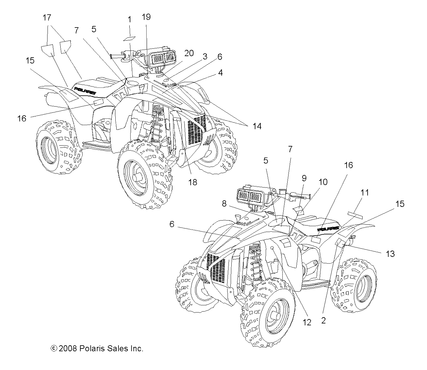 BODY, DECALS - A09BG50FA (49ATVDECAL09SCRAM4X4I)