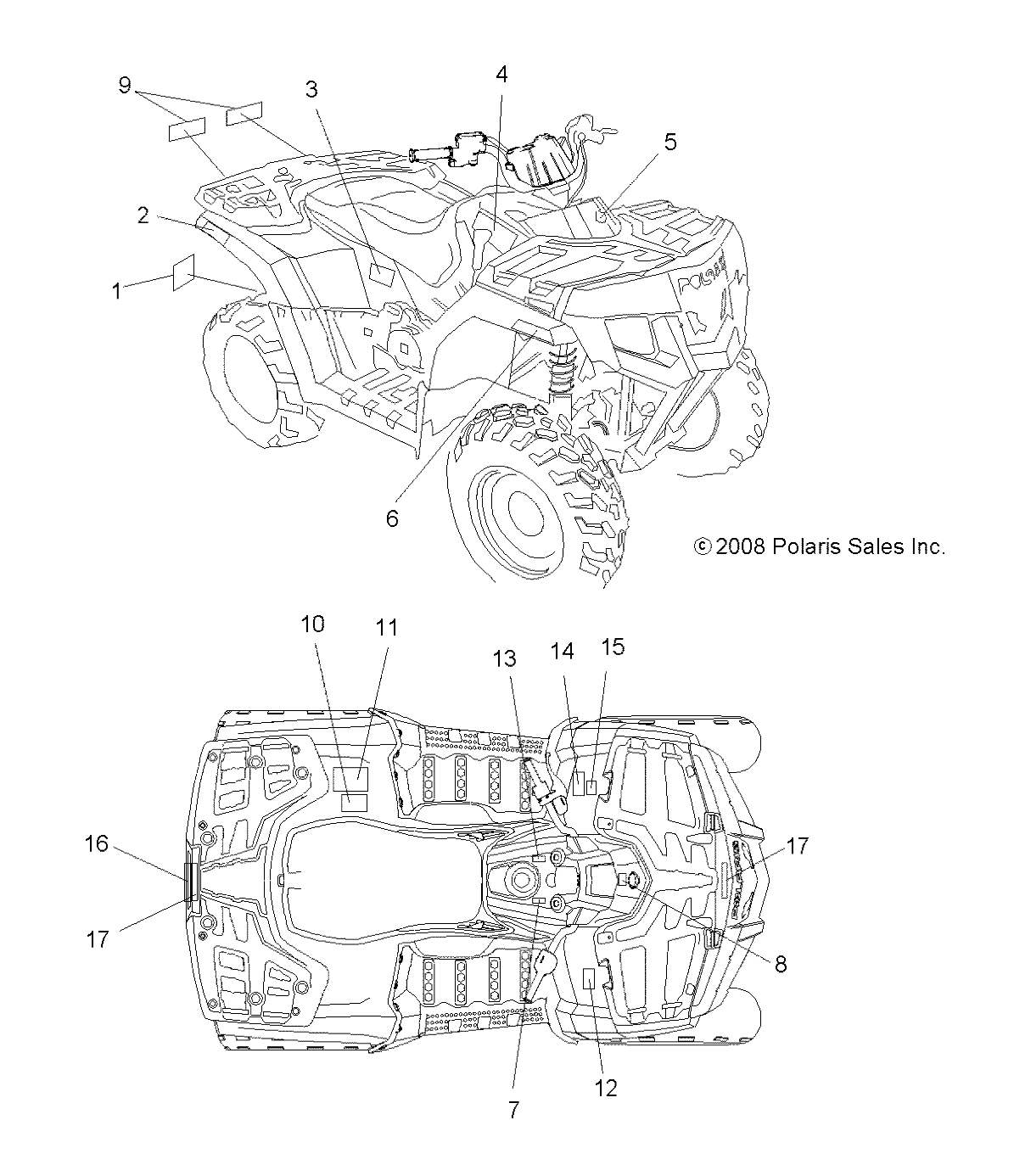 BODY, DECALS - A09LH46AQ/AX/AZ (49ATVDECAL09SP400)