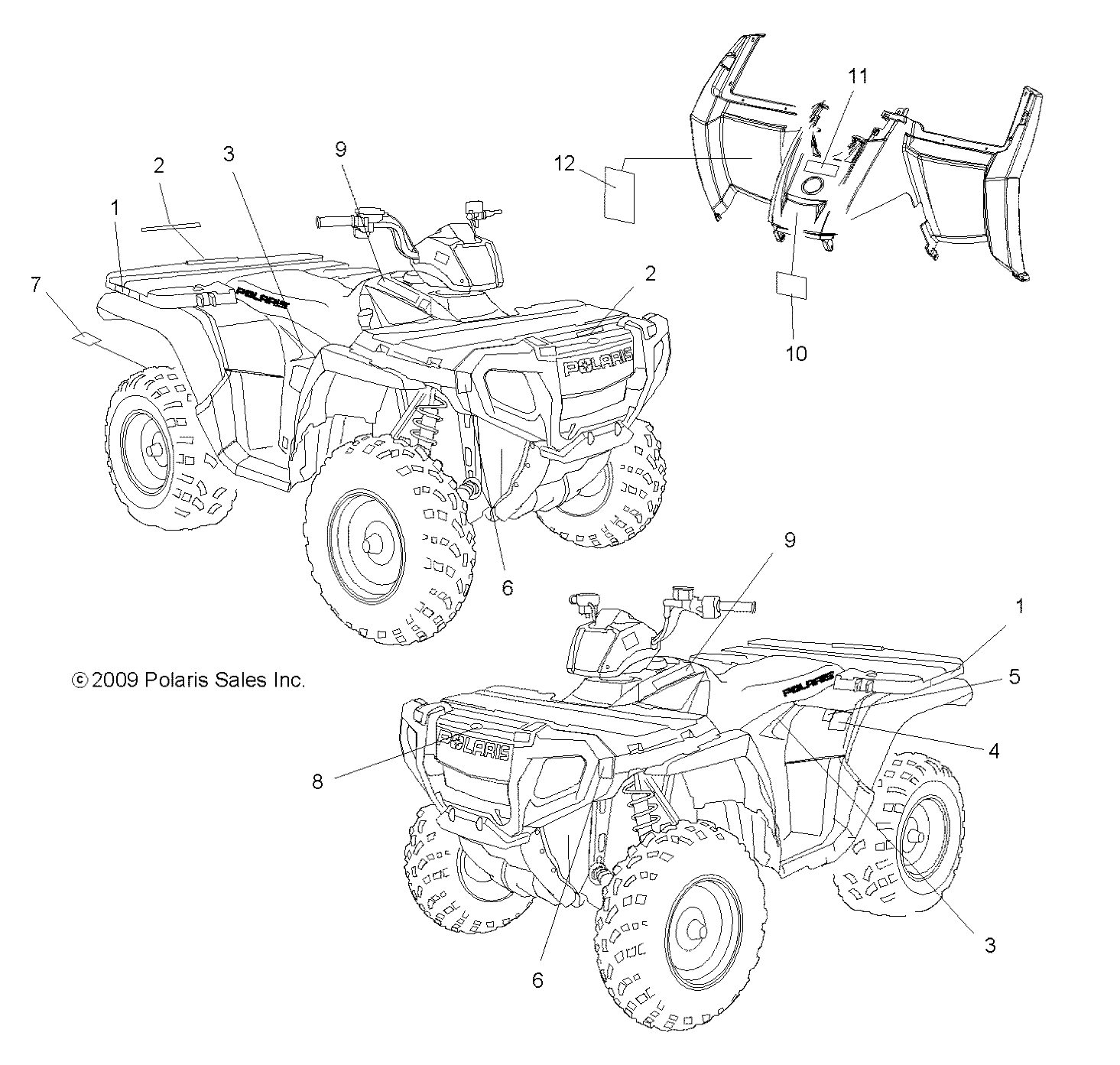 BODY, DECALS - A09MH50AS/AX/AZ (49ATVDECAL09SP500HO)