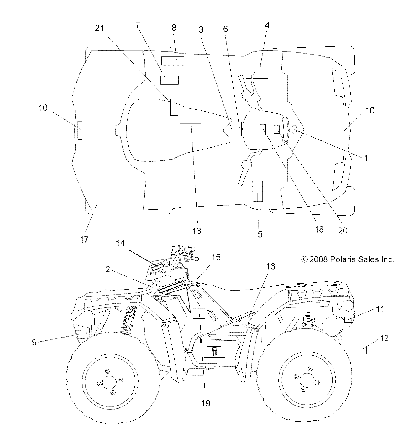 BODY, DECALS - A09ZN85/8X ALL OPTIONS (49ATVDECAL09SPXP850)