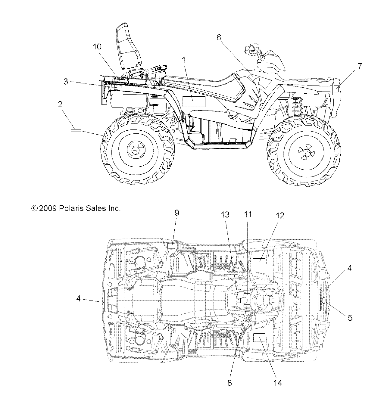 BODY, DECALS - A10DH50AX/AZ (49ATVDECAL10SP500TRG)