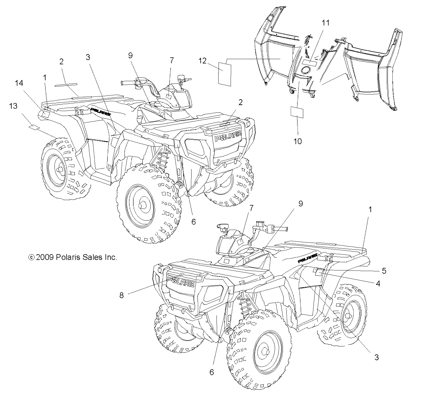 BODY, DECALS - A10MH76AJ/MN76AX/AZ (49ATVDECAL10SP800)