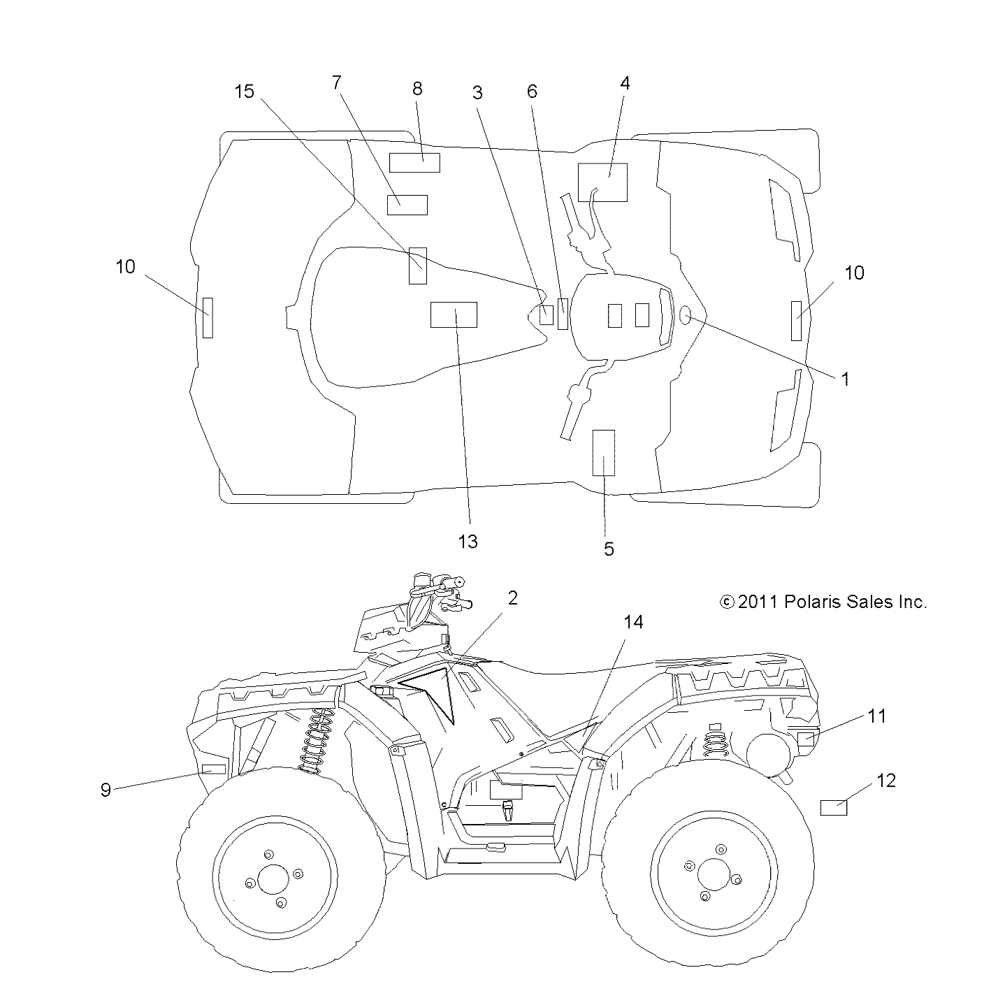 BODY, DECALS - A12ZN55AA/AQ/AZ (49ATVDECAL12SP550)