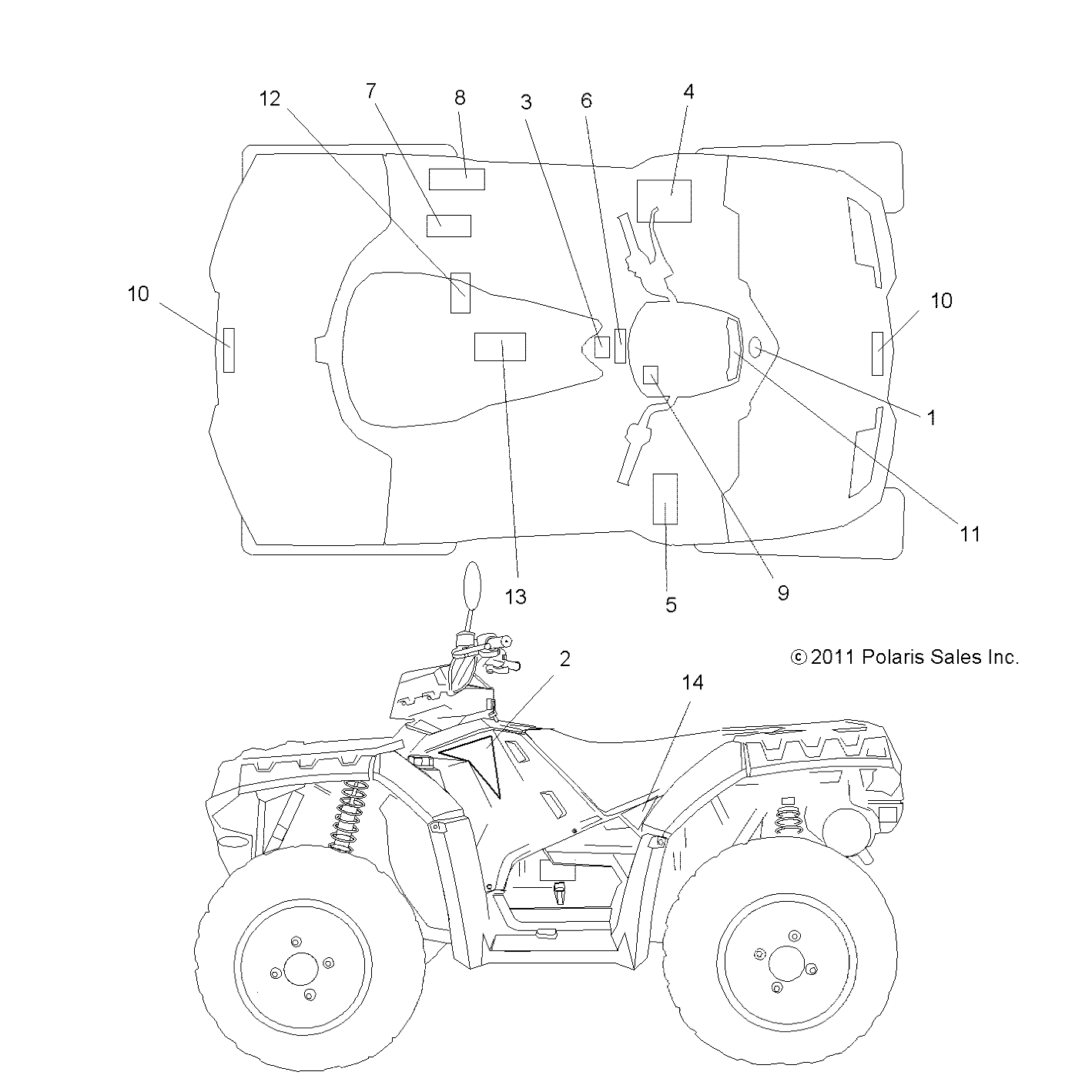 BODY, DECALS - A12ZN5EFF (49ATVDECAL12SP550F)