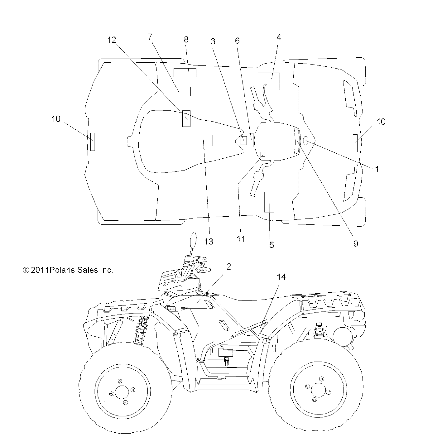 BODY, DECALS - A12ZN8EFK/EFO (49ATVDECAL12SP850F)