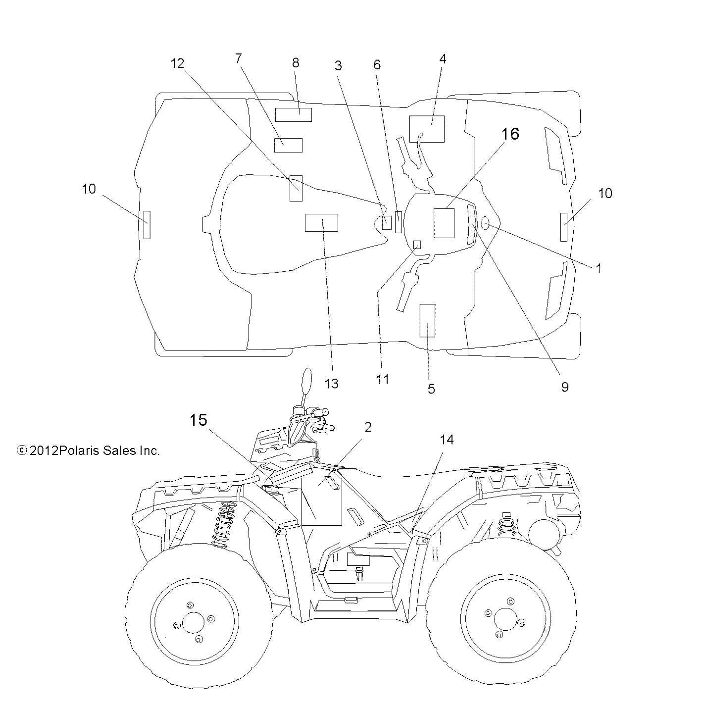 BODY, DECALS - A13ZN8EFK/EFN (49ATVDECAL13850F)