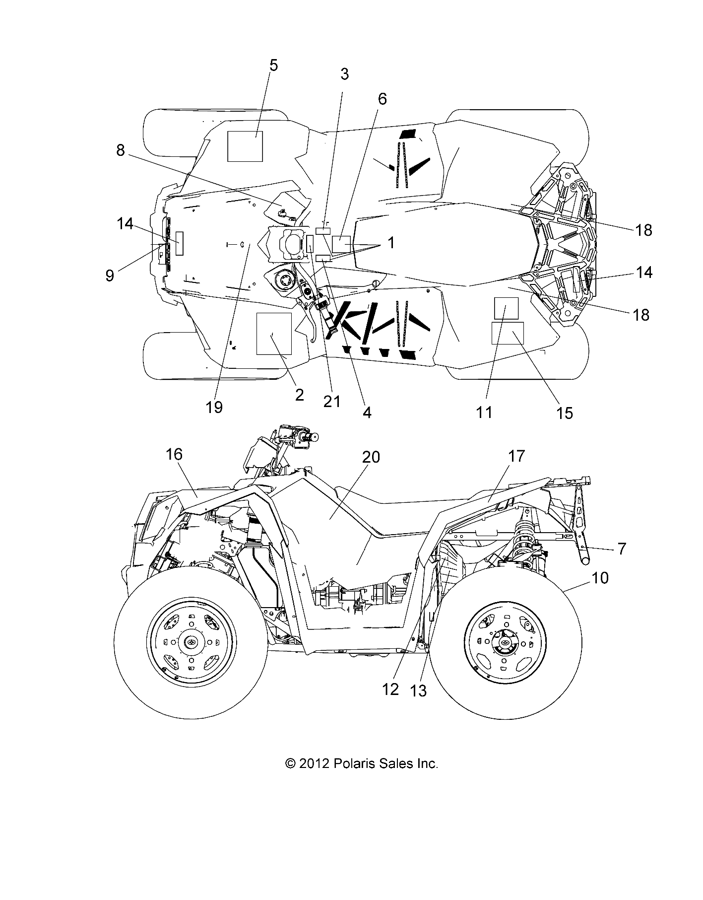 BODY, DECALS - A14GH8EFI (49ATVDECAL13850SCRAMI)