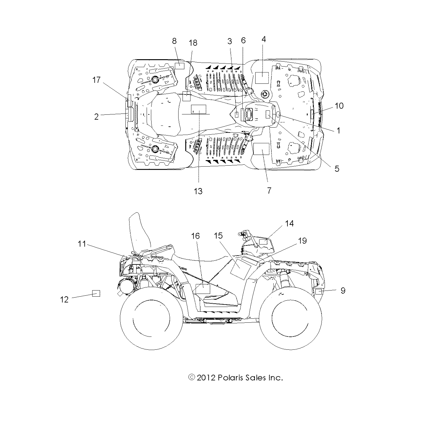 BODY, DECALS - A14DN8EAH/EAQ/EAR (49ATVDECAL13SPTRG850)