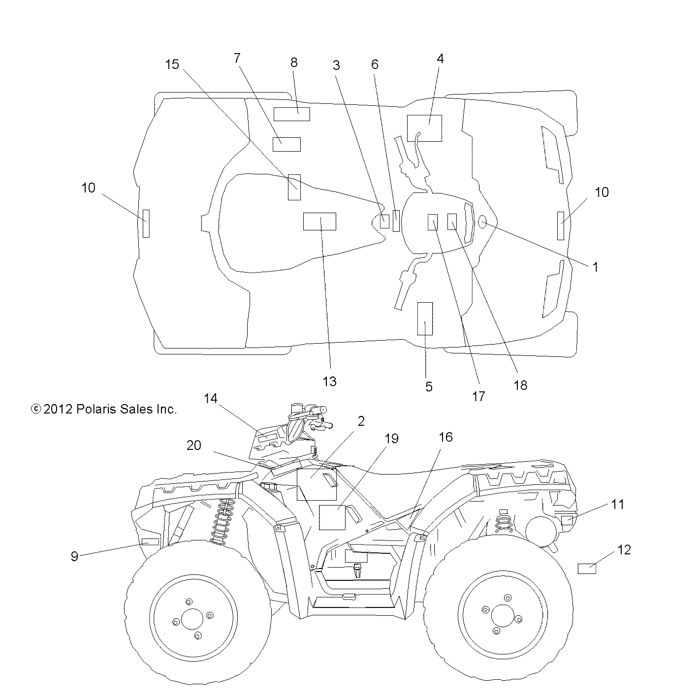 BODY, DECALS - A14ZN8EAB/C/I/M/P/S (49ATVDECAL13SPXP850)