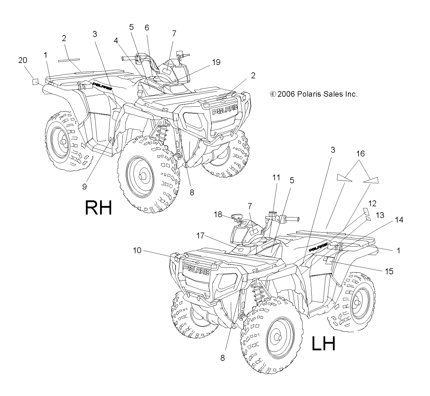 DECALS - A07MH50AB/AL/AQ/AX/AY/AZ/MN50AF/AN/AT/AY (49ATVDECAL500EFI)