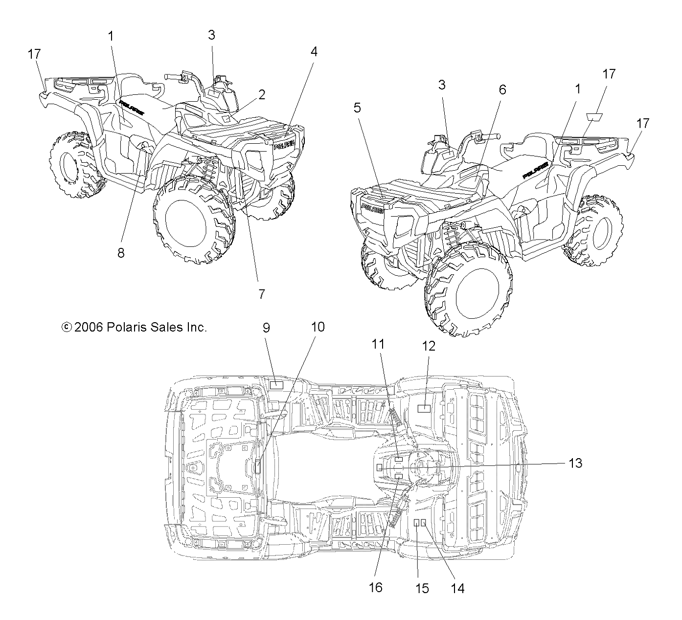 DECALS - A07TH50AL/AQ/AU/AZ/TN50AF/AS/AU (49ATVDECALX2500EFI)