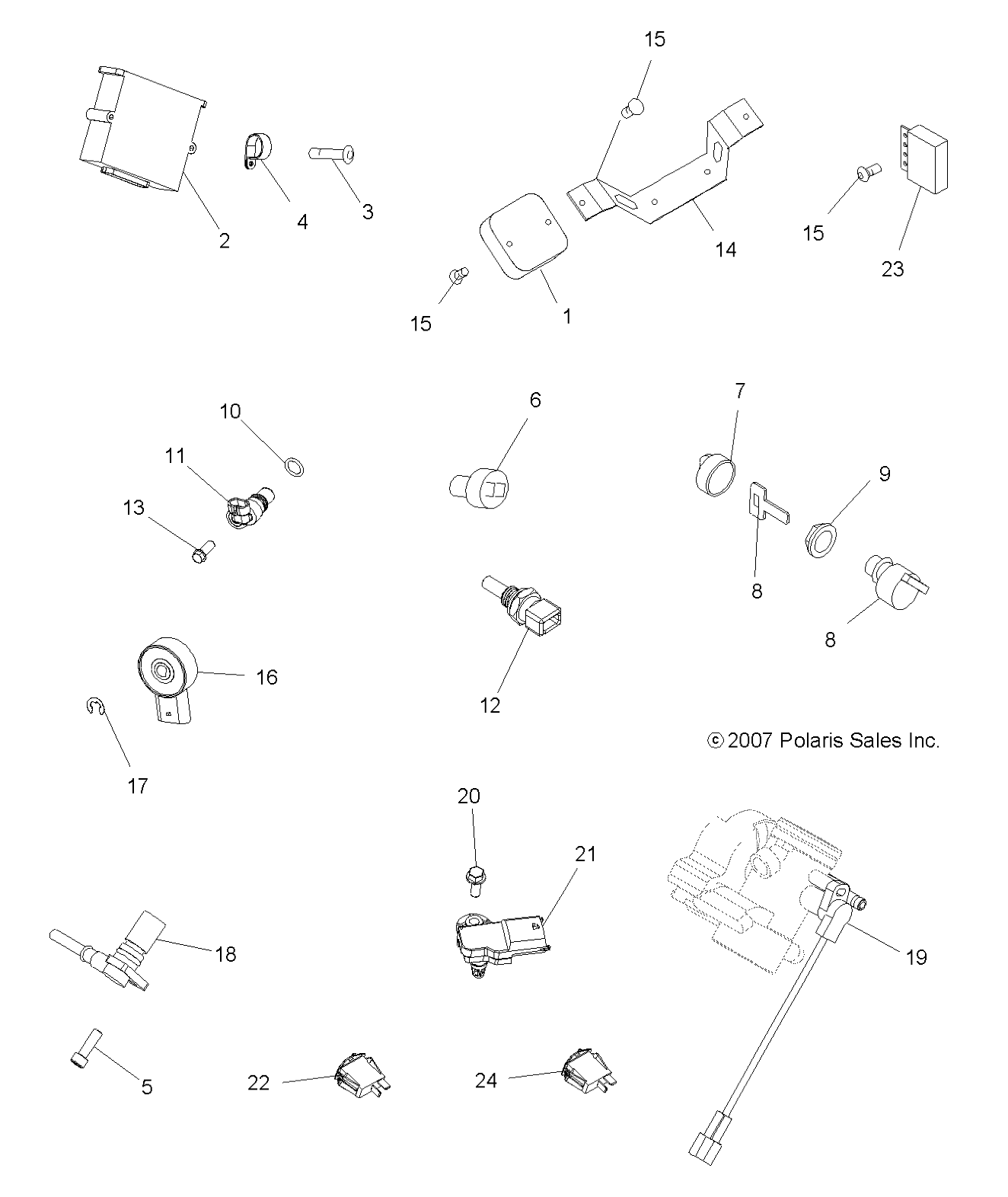 ELECTRICAL, SWITCHES and SENSORS and ECM - A08DN76FC (49ATVELECT08SPTRG800I)