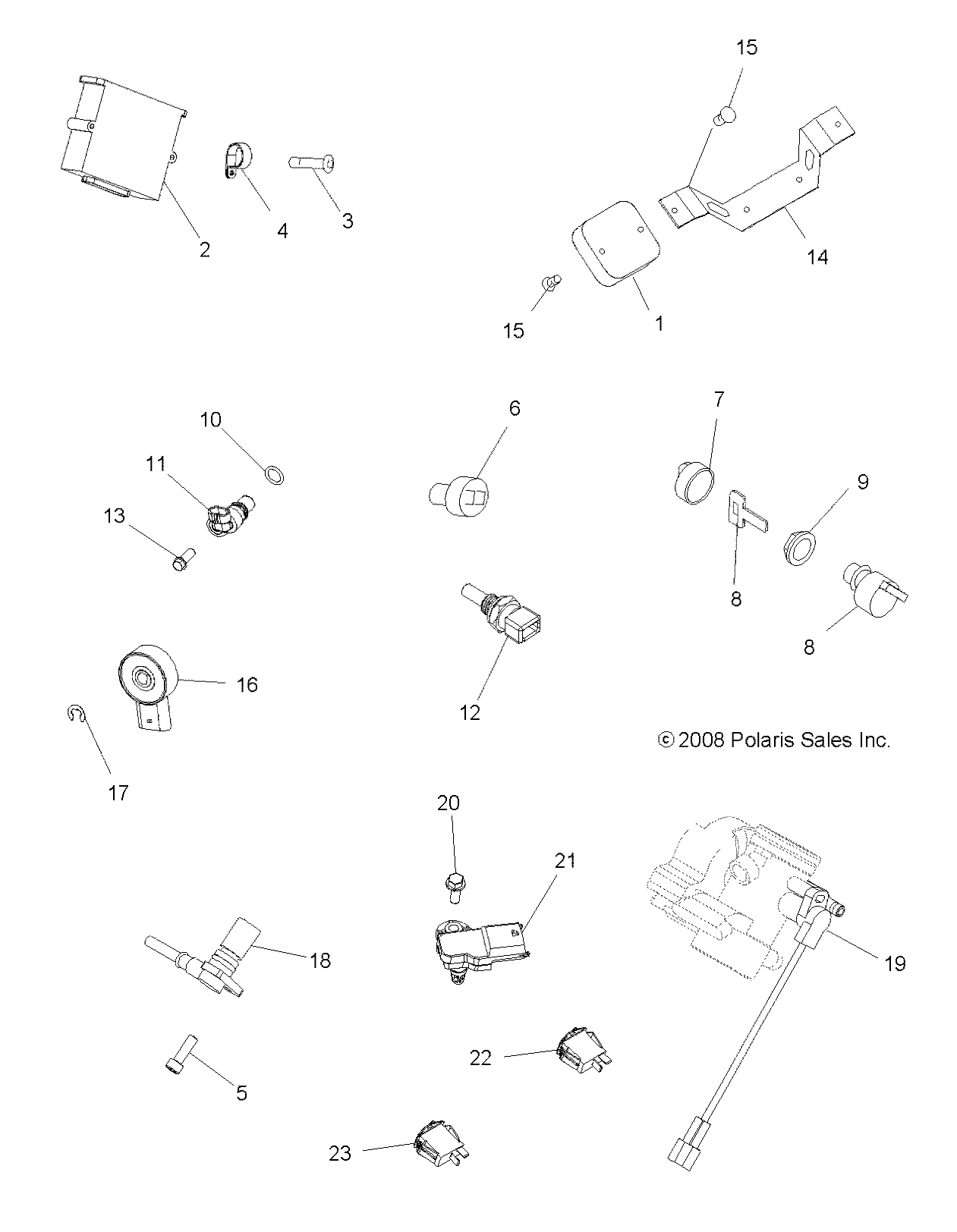 ELECTRICAL, SWITCHES and SENSORS and ECM - A08TN76AA/AQ (49ATVELECT08SPX28)