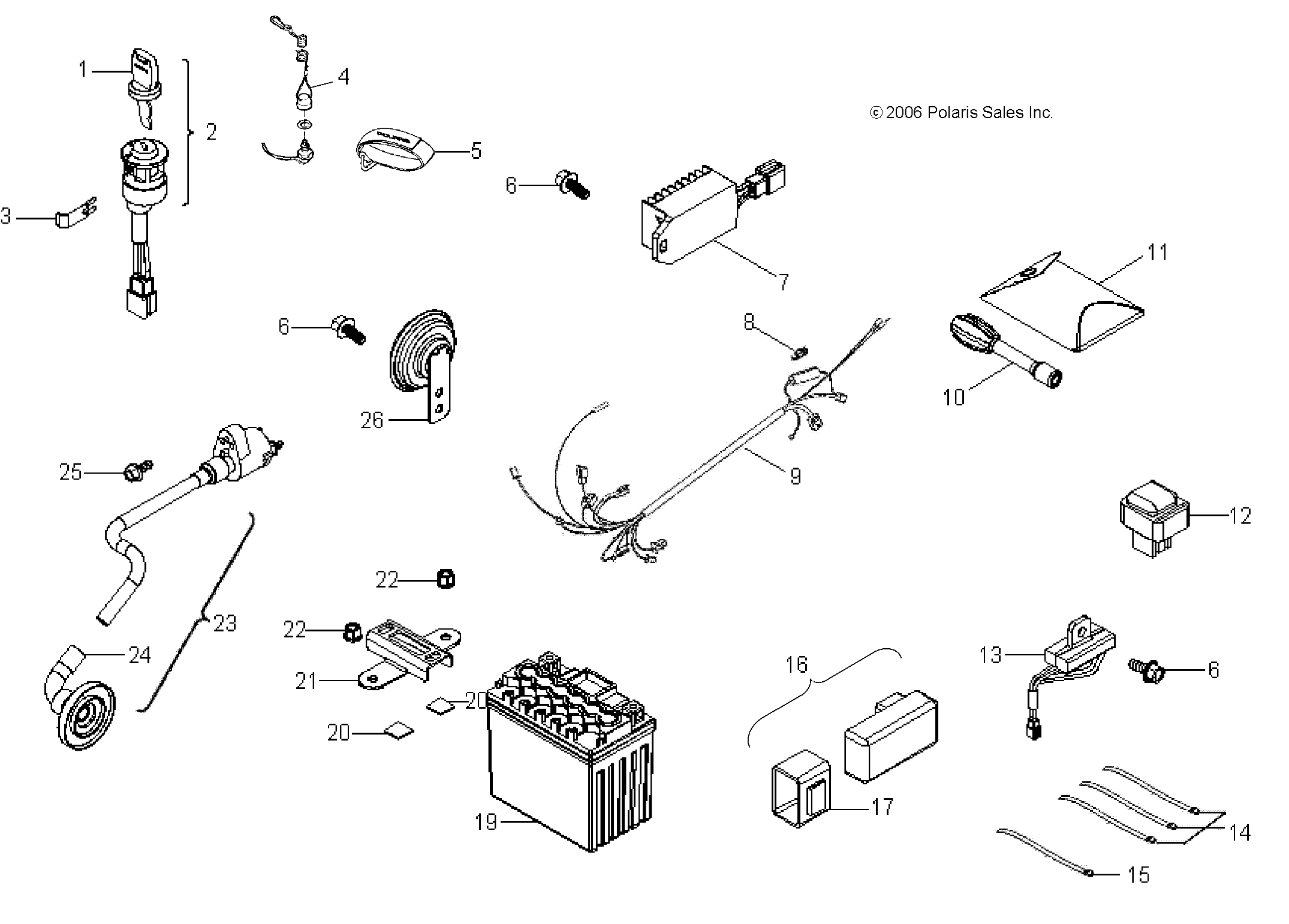 ELECTRICAL, SWITCHES, HARNESS and PARTS - A09KA05AB/AD (49ATVELECT07PRED50)