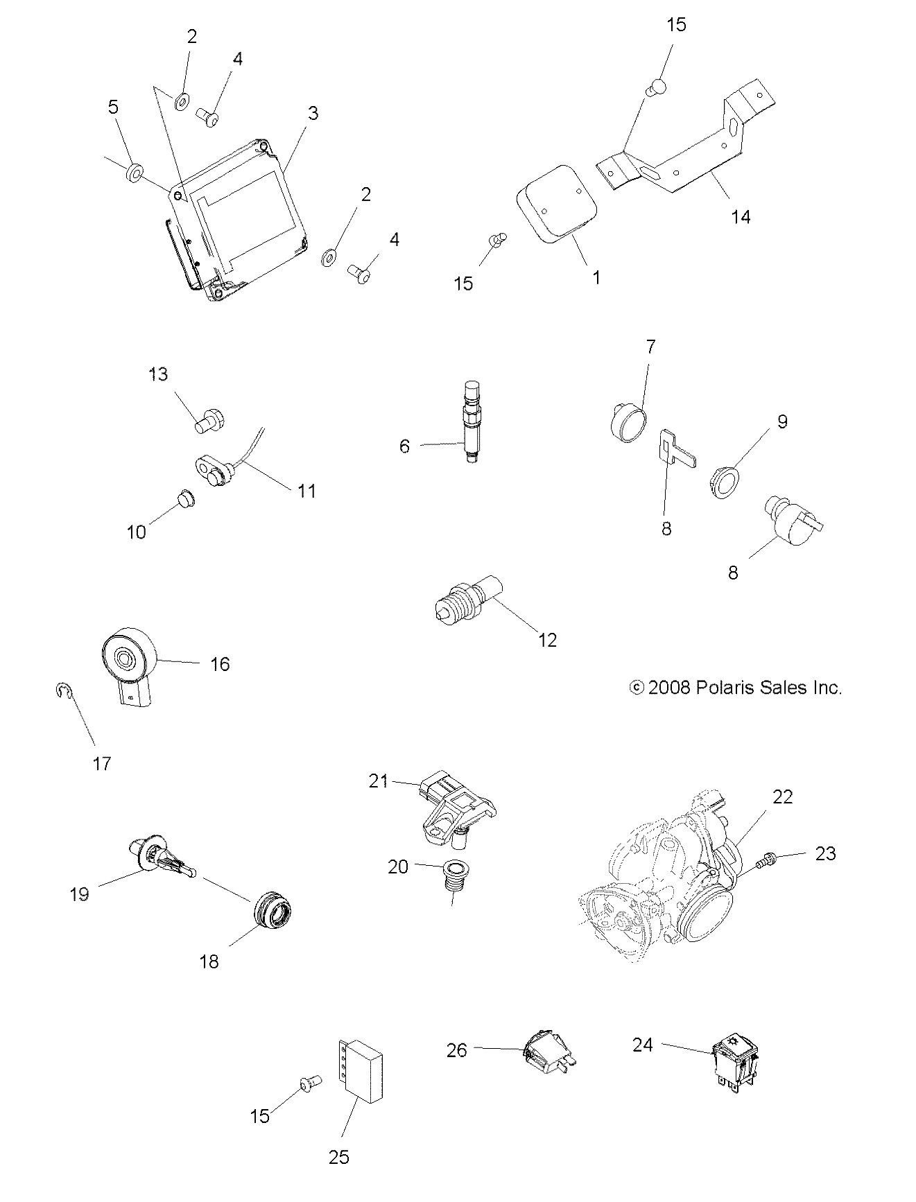 ELECTRICAL, SWITCHES and SENSORS and ECM - A09MN50ET (49ATVELECT09SP500TR)