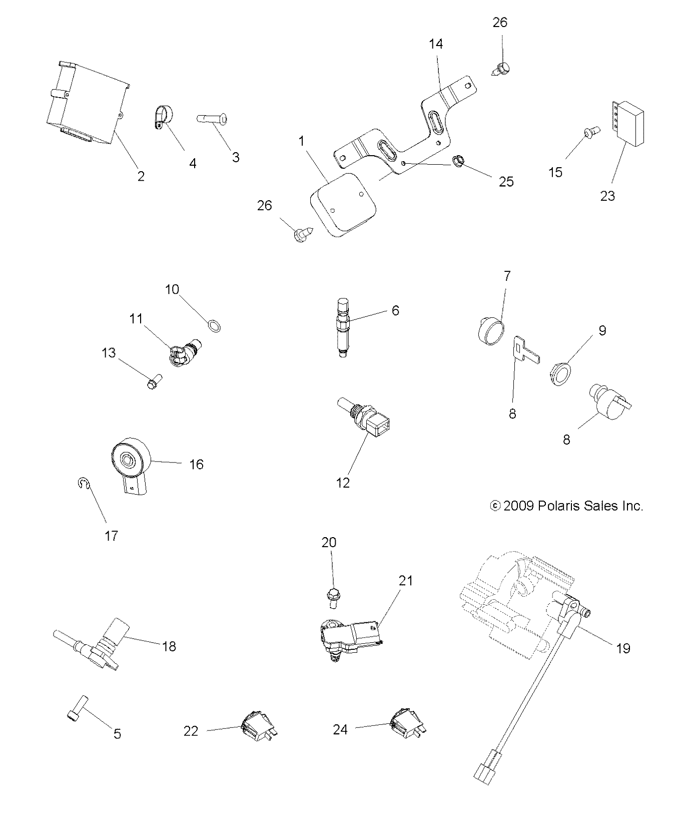 ELECTRICAL, SWITCHES and SENSORS and ECM - A09DN76FC (49ATVELECT09SPTRG800I)