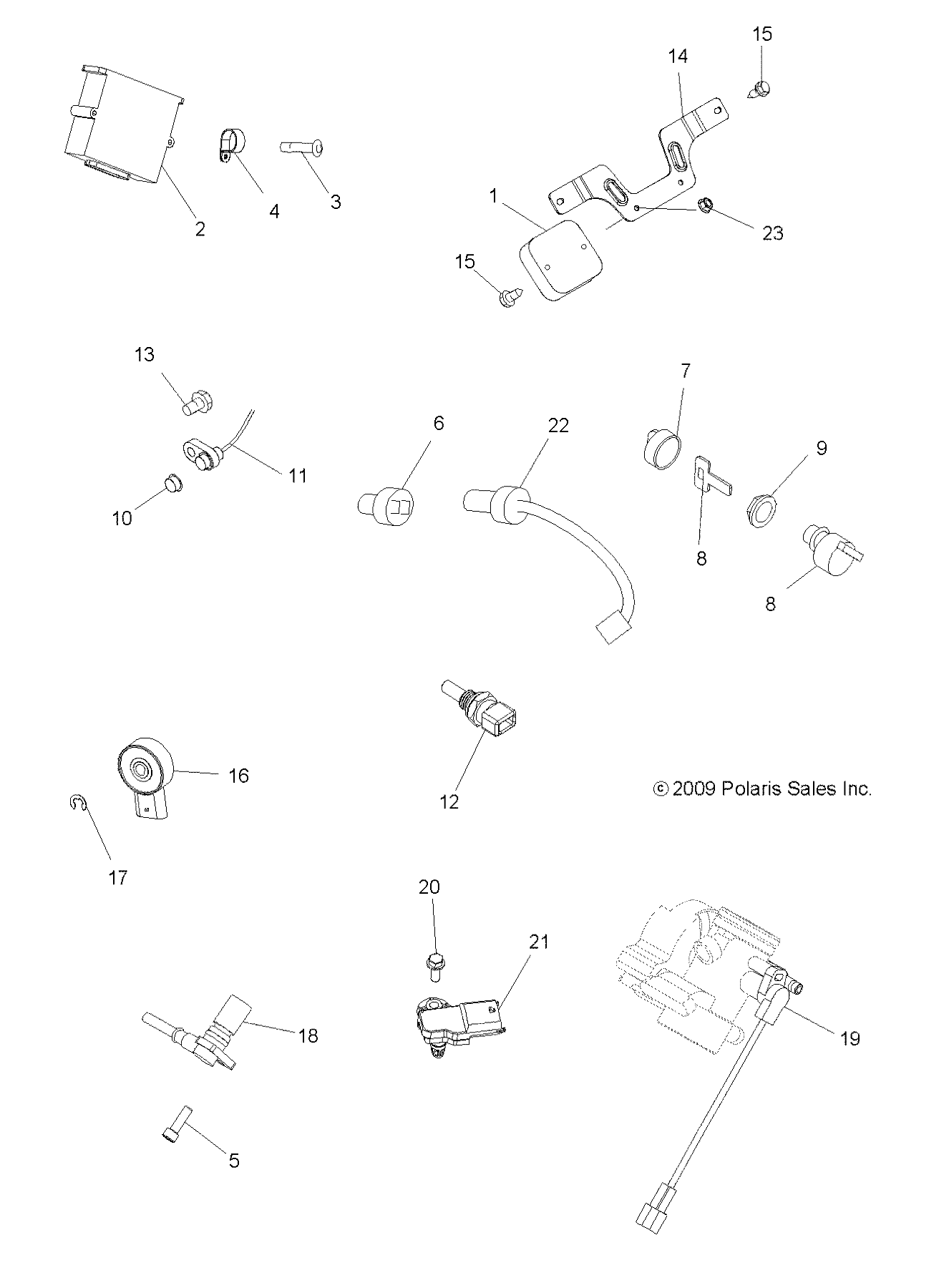 ELECTRICAL, SWITCHES and SENSORS and ECM - A10CL76AA (49ATVELECT106X6)