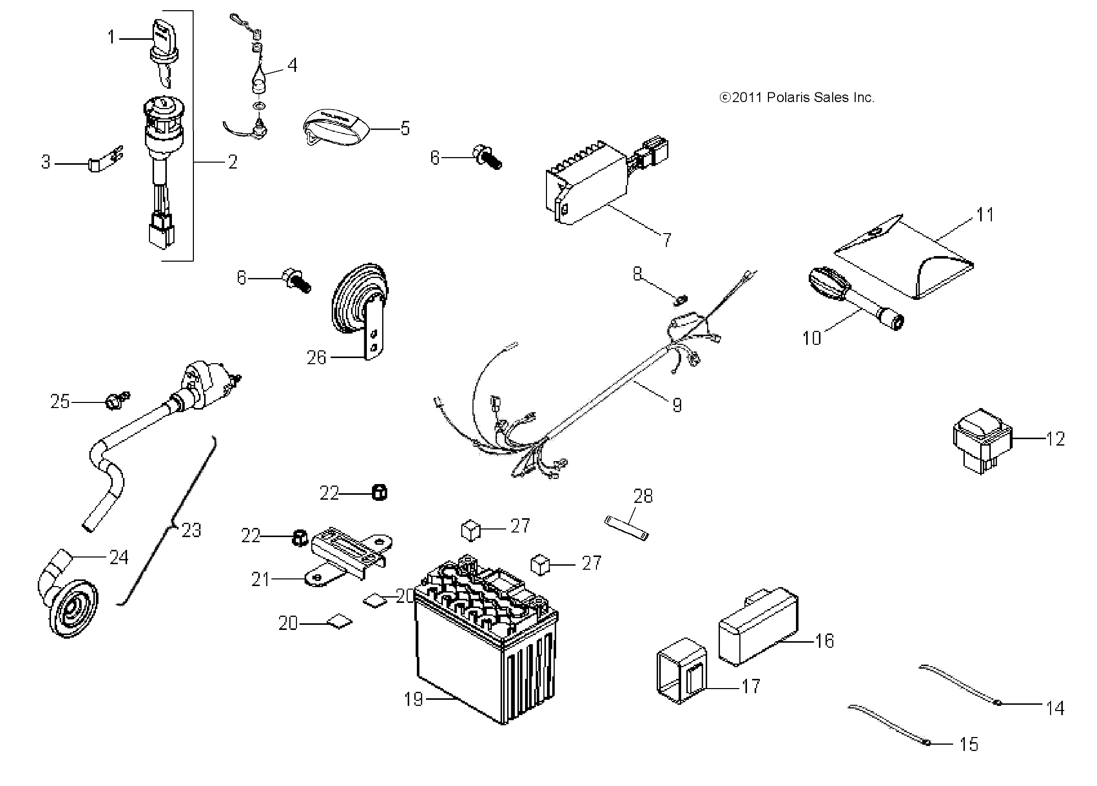 ELECTRICAL, SWITCHES, HARNESS and PARTS - A11KA05AB/AD (49ATVELECT11OUT50)