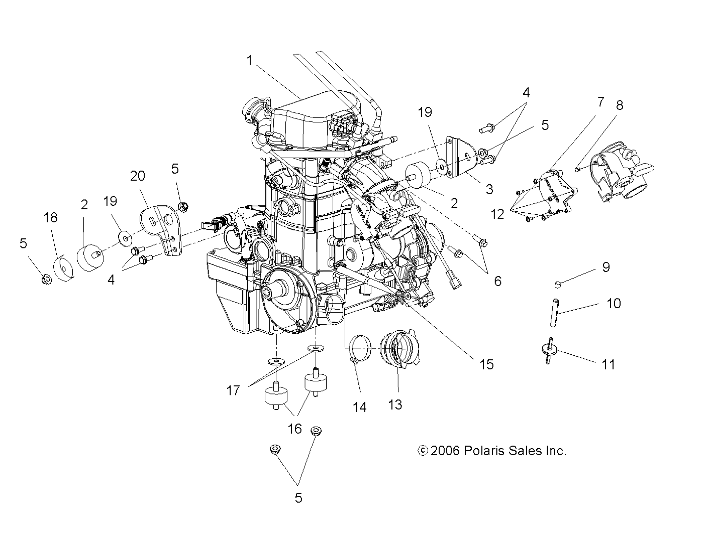 ENGINE, MOUNTING - A07MH68AX/AY/AZ (49ATVENGINE07700)