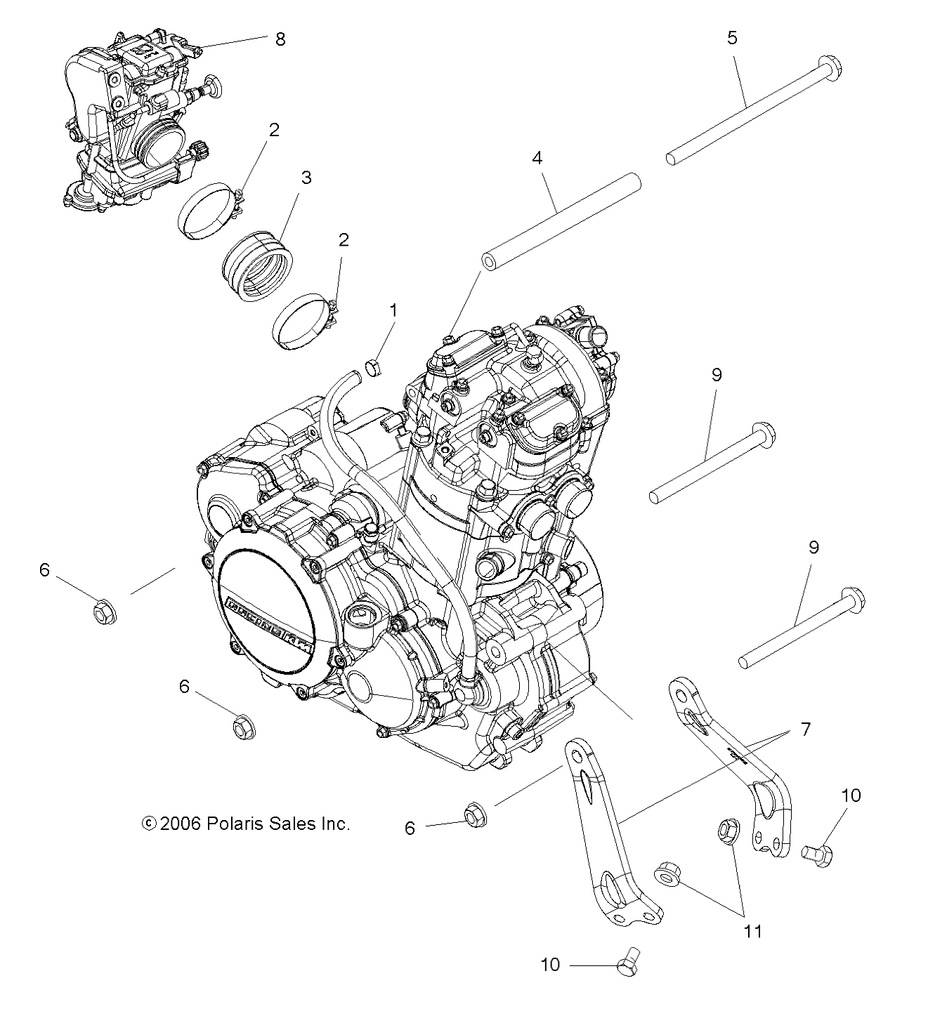 ENGINE, MOUNTING - A07GP52AA/AB (49ATVENGINE07OUT525)