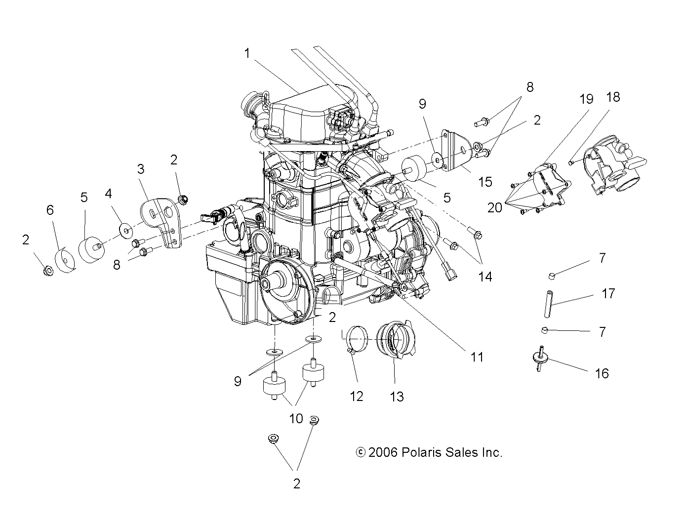 ENGINE, MOUNTING - A07MH76AL/AQ/AX/AY/AZ/A2/MN76AF/AT/AY (49ATVENGINE800EFI)